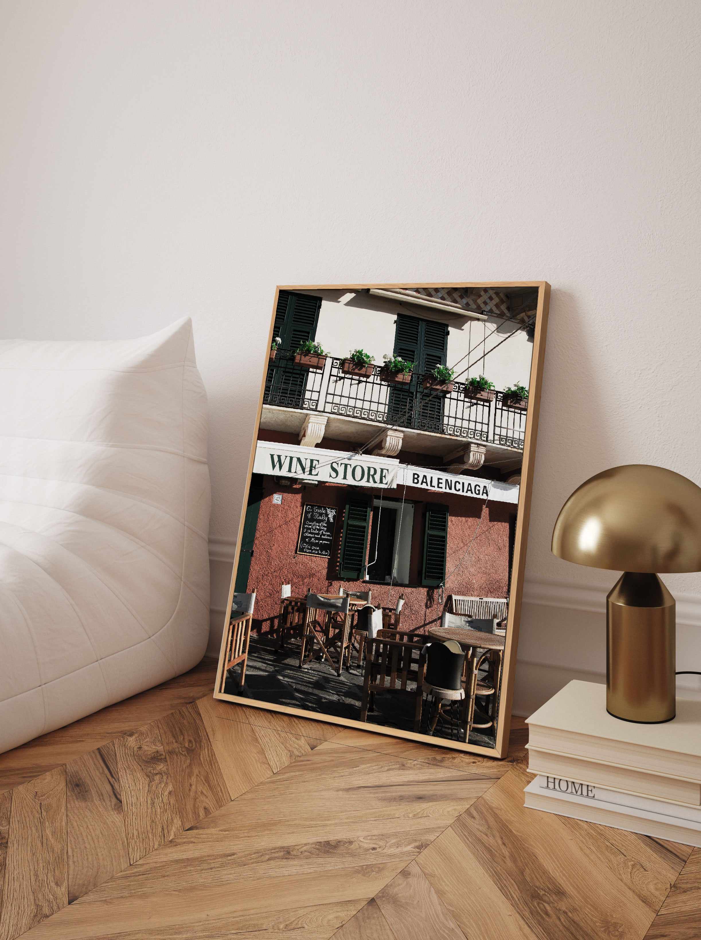 Wine Store, Portofino | Framed Canvas Art Print