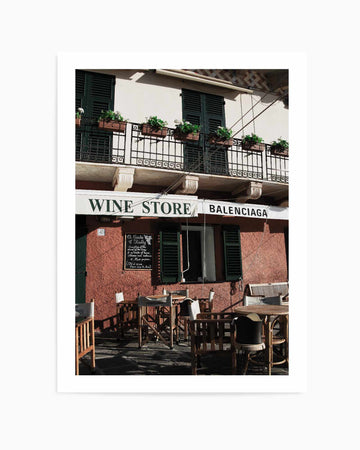 Wine Store, Portofino | Art Print from Olive et Oriel where you can shop wallpaper and artworks online
