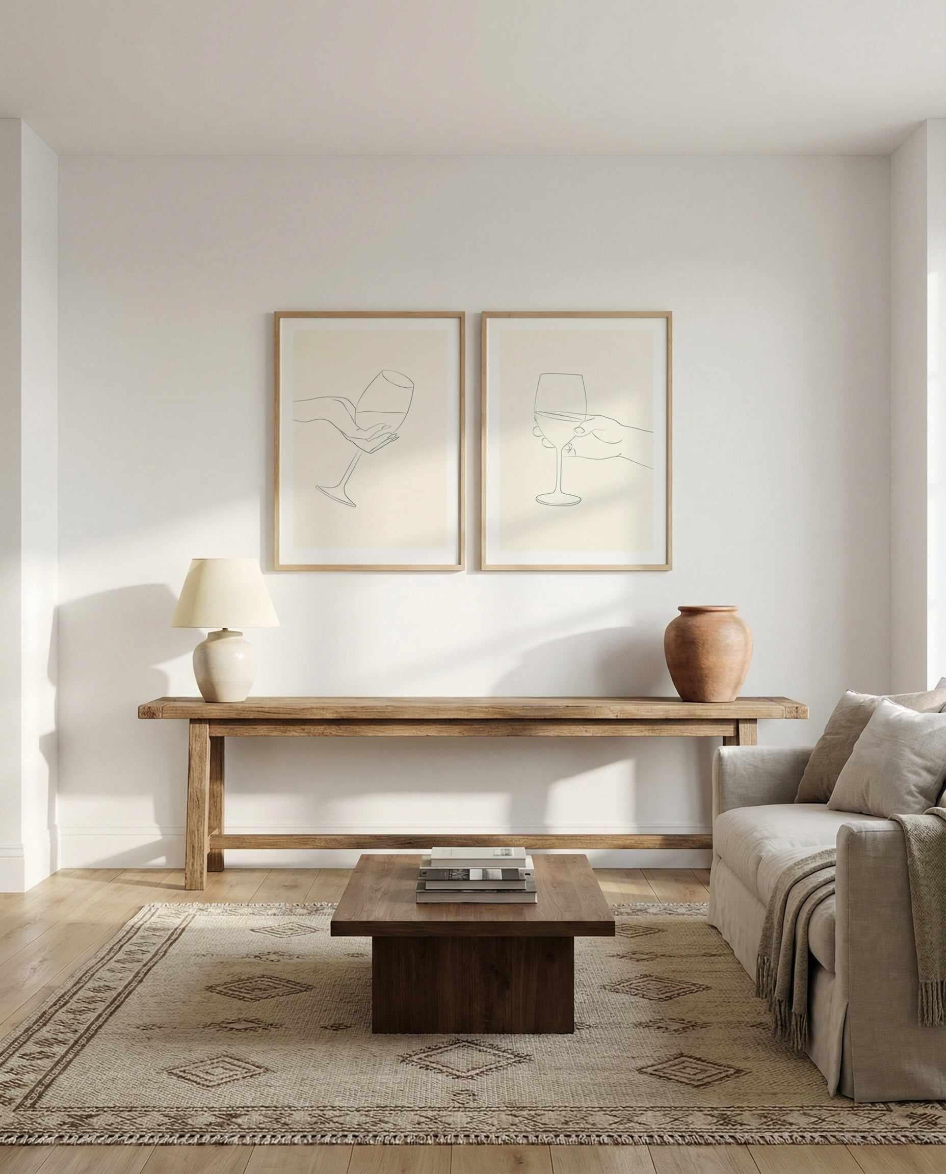 Wine Line Art I & II Art Print Set of 2 | Matching Wall Art from Olive et Oriel where you can shop wallpaper and artworks online