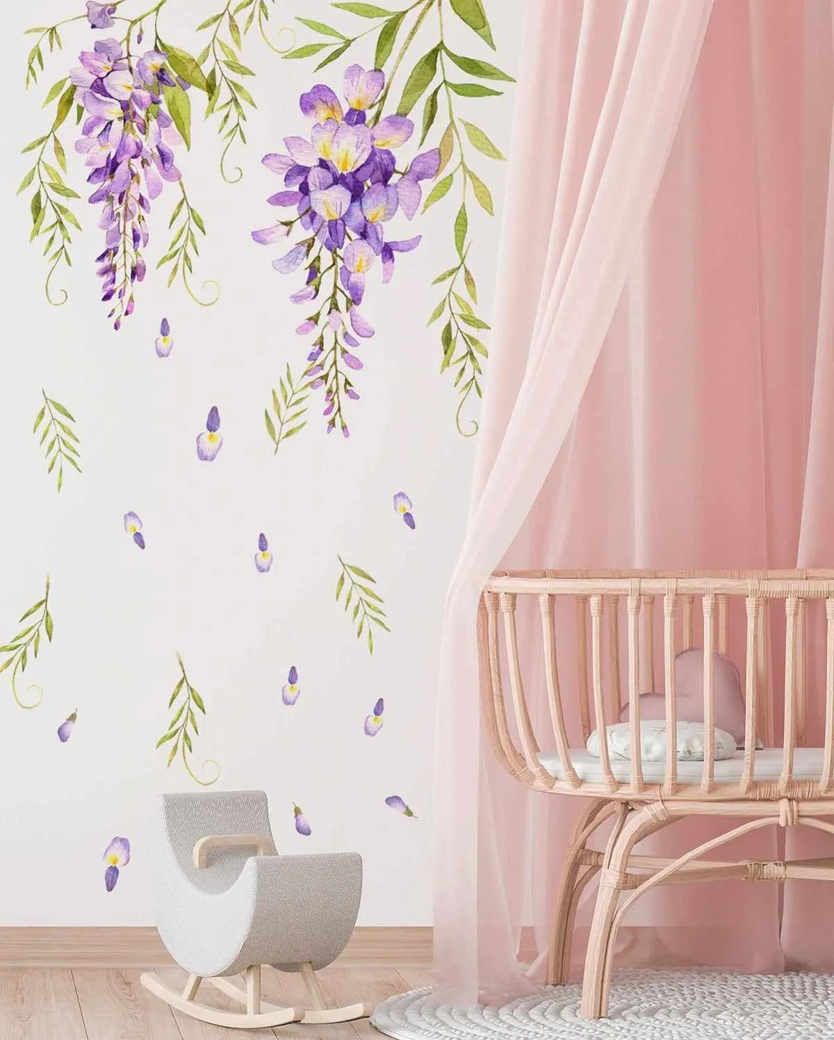 Wisteria Decal Set-Decals-Olive et Oriel-Decorate your kids bedroom wall decor with removable wall decals, these fabric kids decals are a great way to add colour and update your children's bedroom. Available as girls wall decals or boys wall decals, there are also nursery decals.