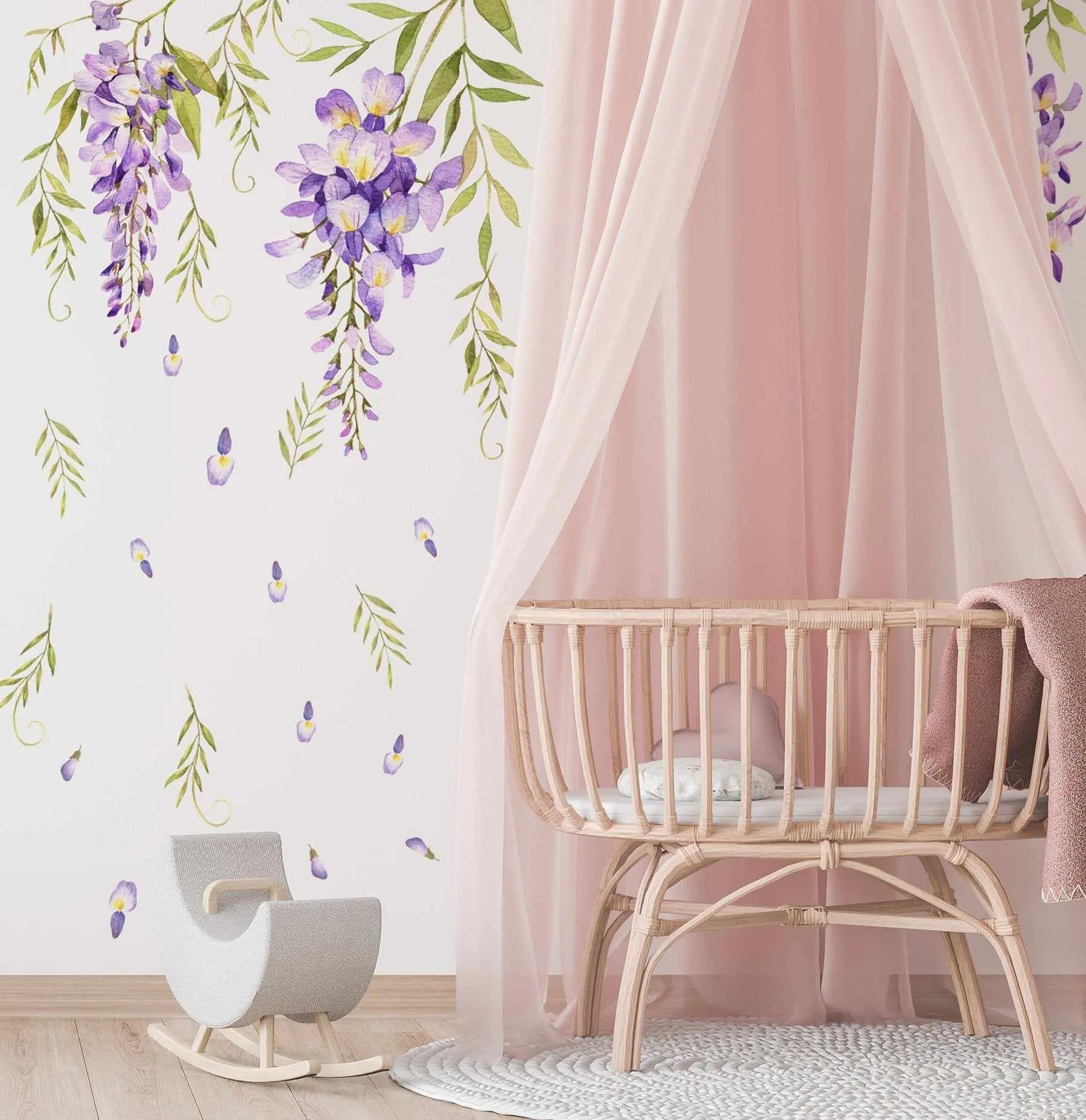 Wisteria Decal Set-Decals-Olive et Oriel-Decorate your kids bedroom wall decor with removable wall decals, these fabric kids decals are a great way to add colour and update your children's bedroom. Available as girls wall decals or boys wall decals, there are also nursery decals.