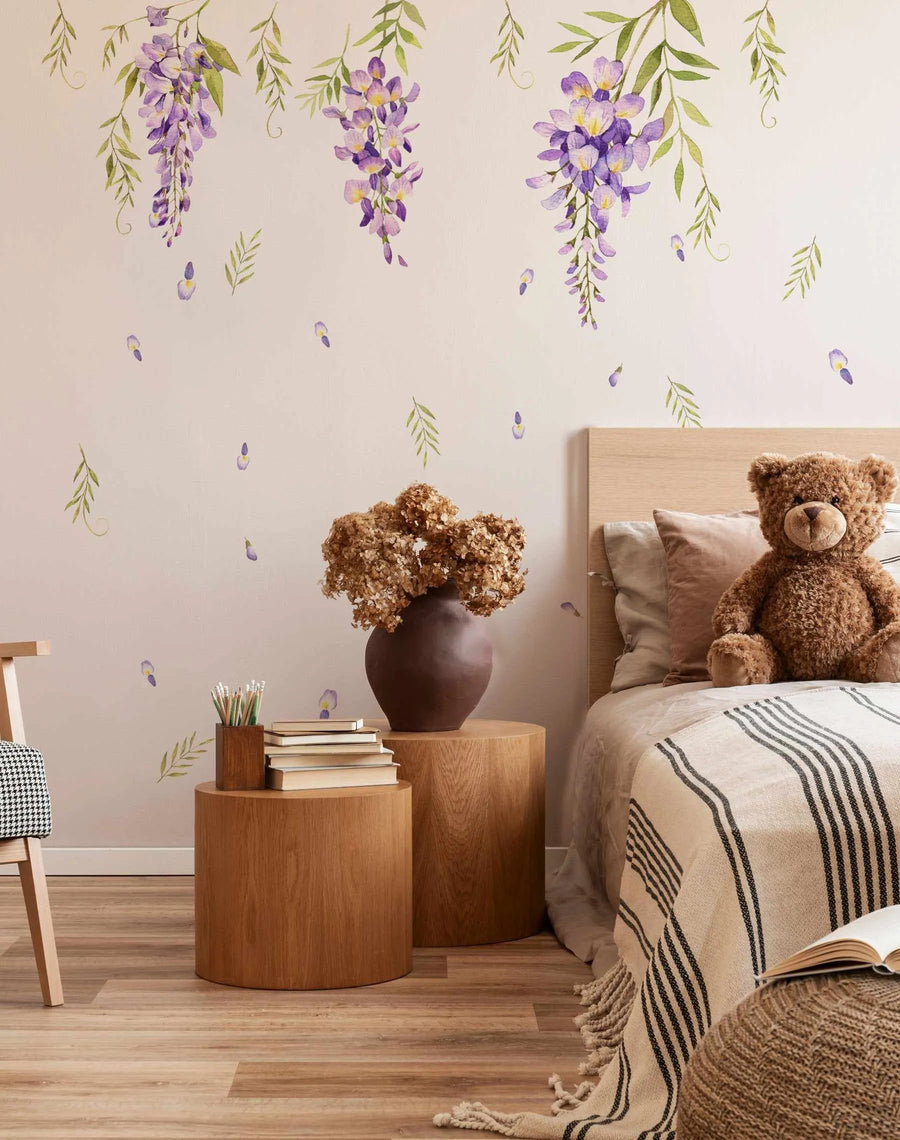 Wisteria Decal Set-Decals-Olive et Oriel-Decorate your kids bedroom wall decor with removable wall decals, these fabric kids decals are a great way to add colour and update your children's bedroom. Available as girls wall decals or boys wall decals, there are also nursery decals.