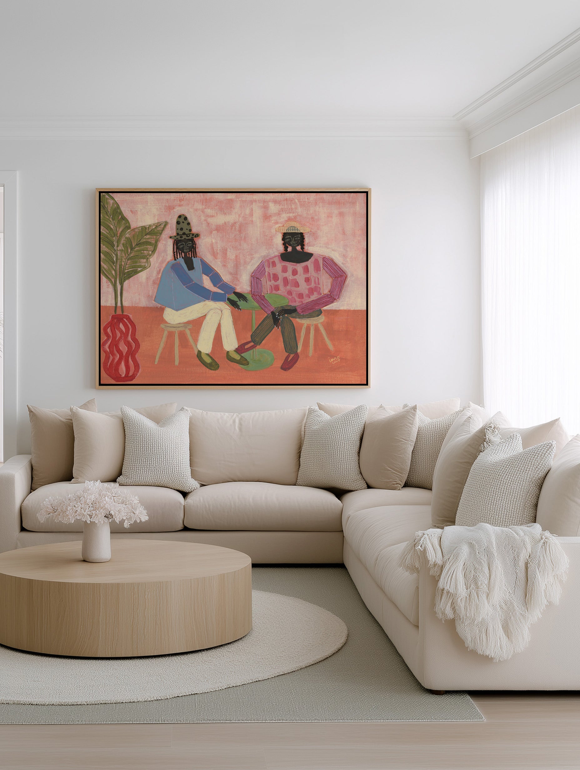 With a Friend by Studio IMO | Framed Canvas Art Print