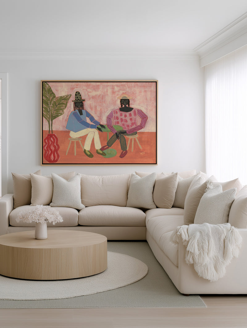 With a Friend by Studio IMO | Framed Canvas Art Print