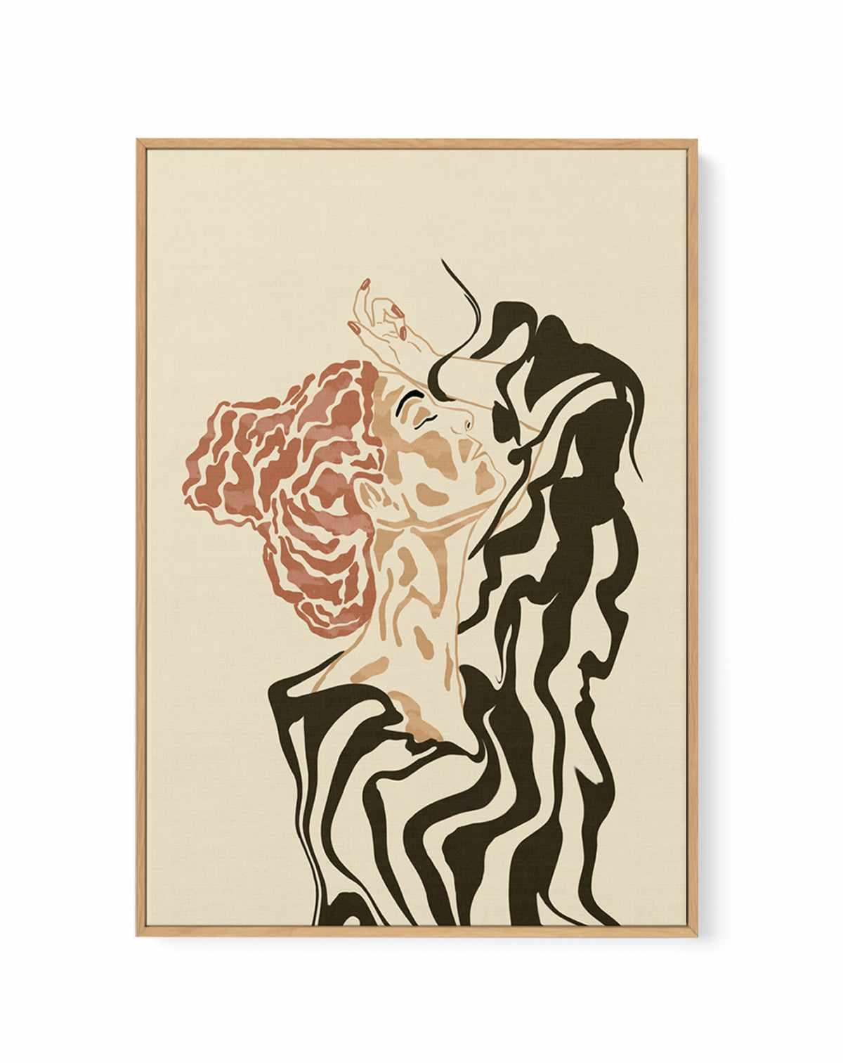 Woman In a Striped Blouse by Sannel Larson | Framed Canvas Art Print from Olive et Oriel where you can shop wallpaper and artworks online
