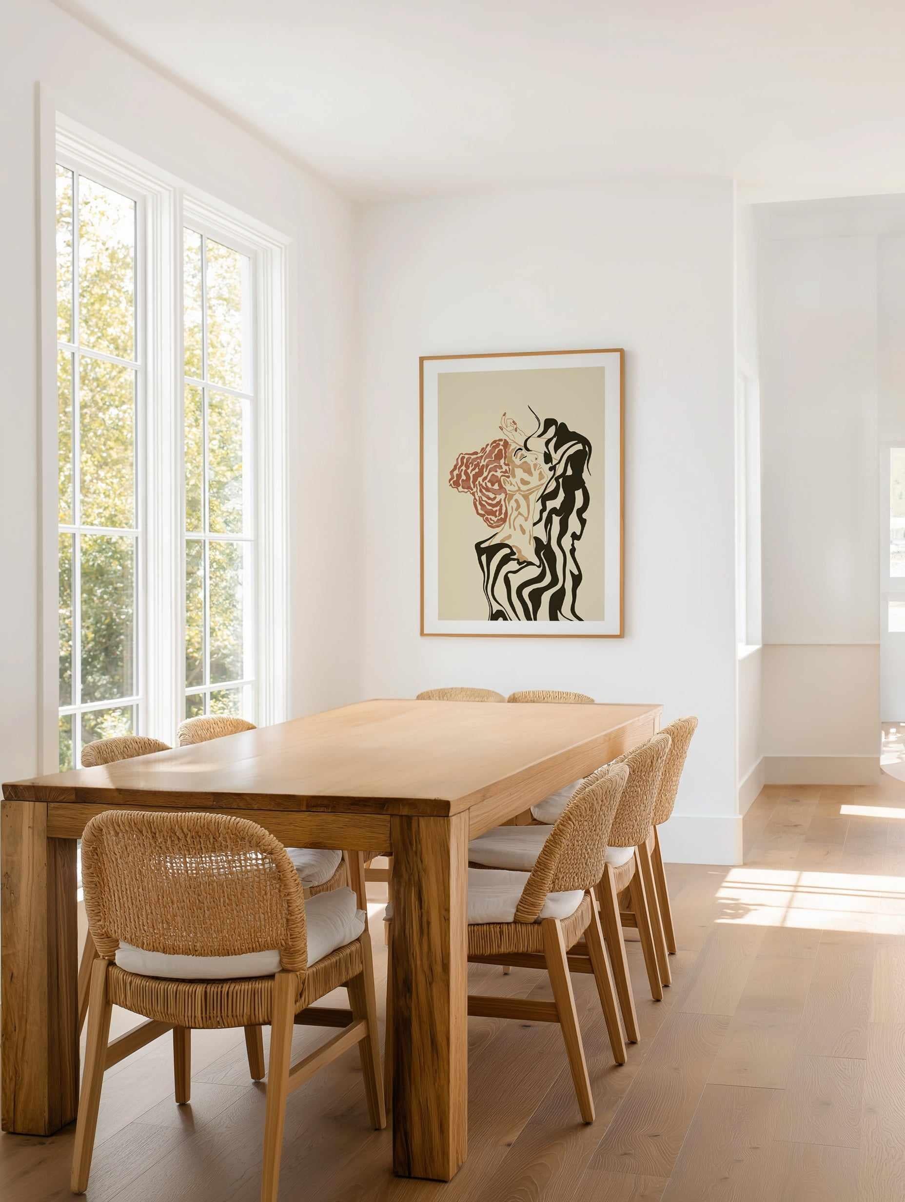 Woman In a Striped Blouse by Sannel Larson | Art Print from Olive et Oriel where you can shop wallpaper and artworks online