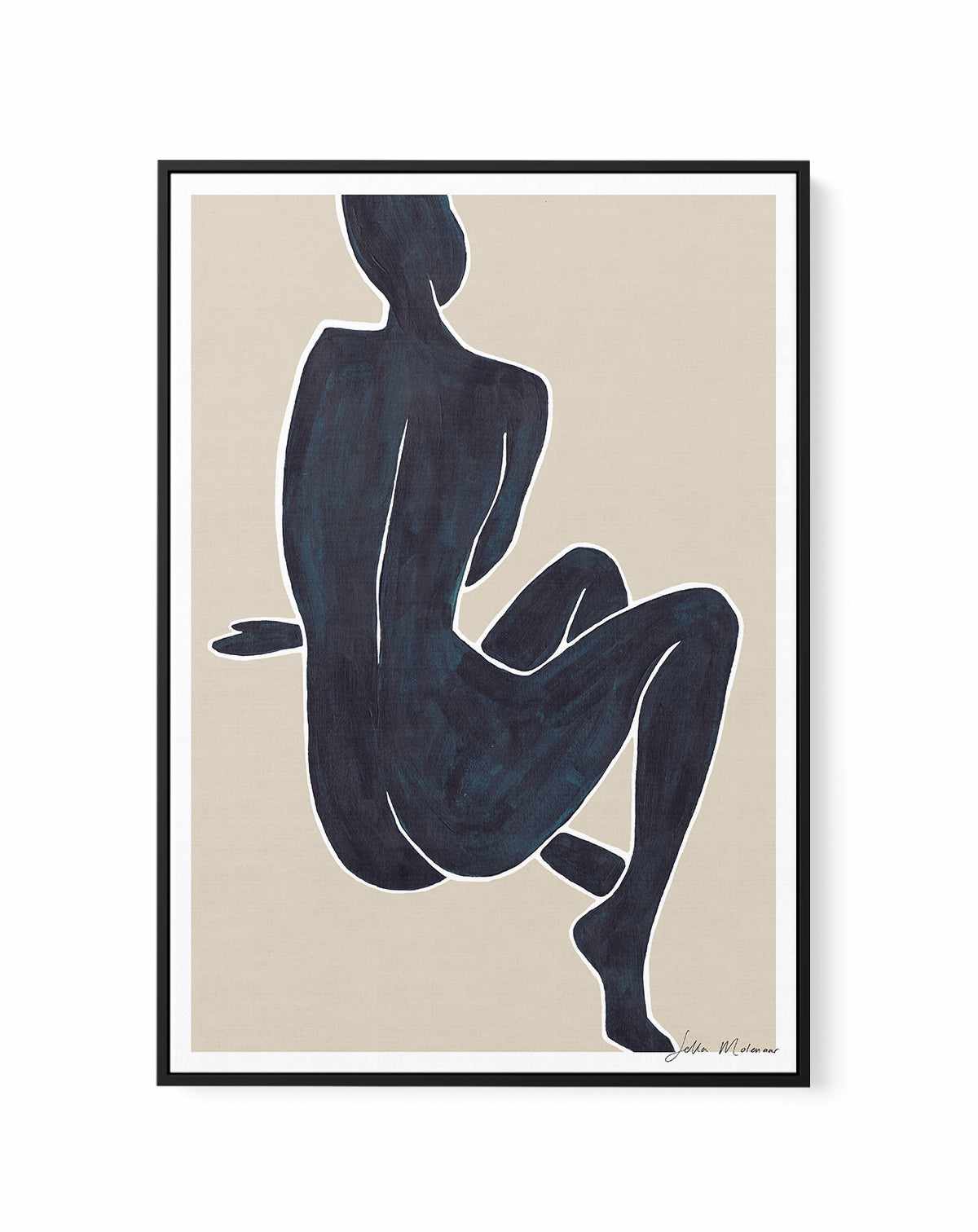 Woman Sitting by Sella Molenaar | Framed Canvas Art Print