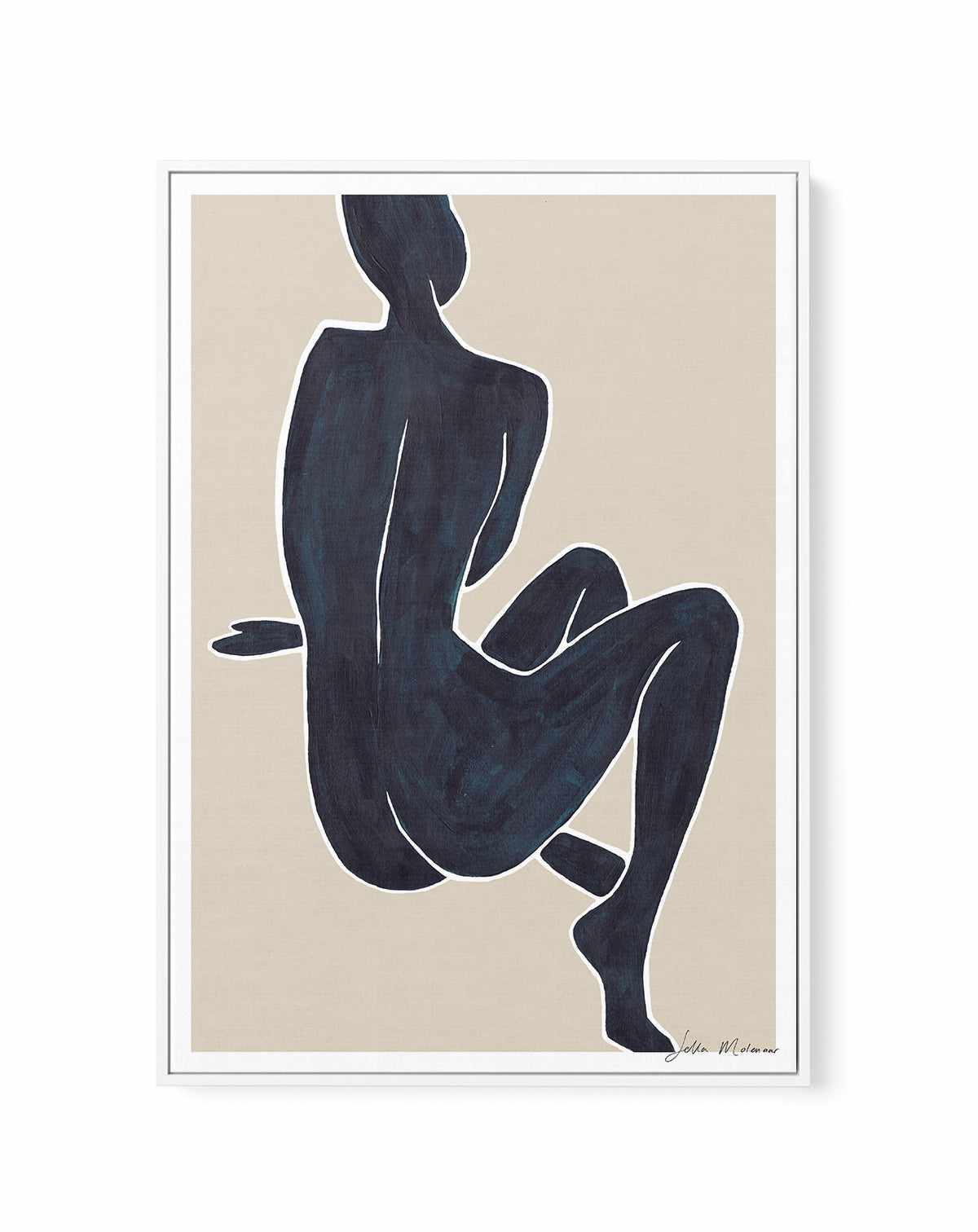 Woman Sitting by Sella Molenaar | Framed Canvas Art Print