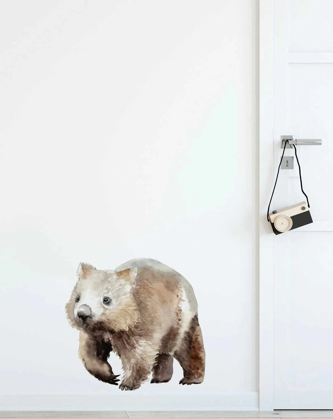 Wombat Fabric Decal-Decals-Olive et Oriel-Decorate your kids bedroom wall decor with removable wall decals, these fabric kids decals are a great way to add colour and update your children's bedroom. Available as girls wall decals or boys wall decals, there are also nursery decals.