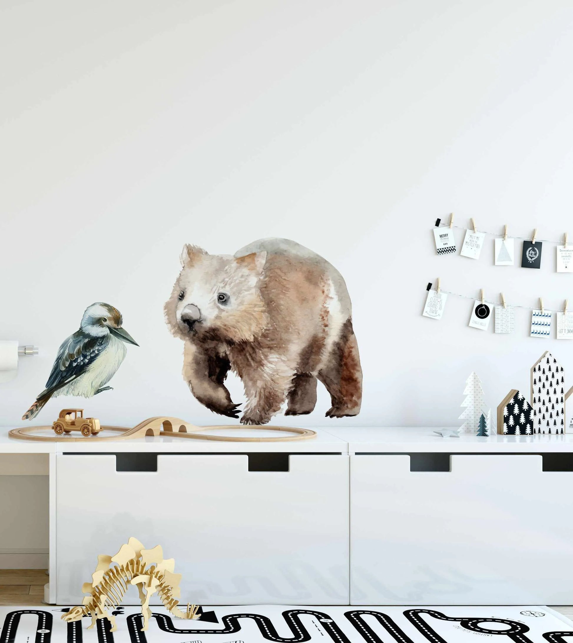 Wombat Fabric Decal-Decals-Olive et Oriel-Decorate your kids bedroom wall decor with removable wall decals, these fabric kids decals are a great way to add colour and update your children's bedroom. Available as girls wall decals or boys wall decals, there are also nursery decals.