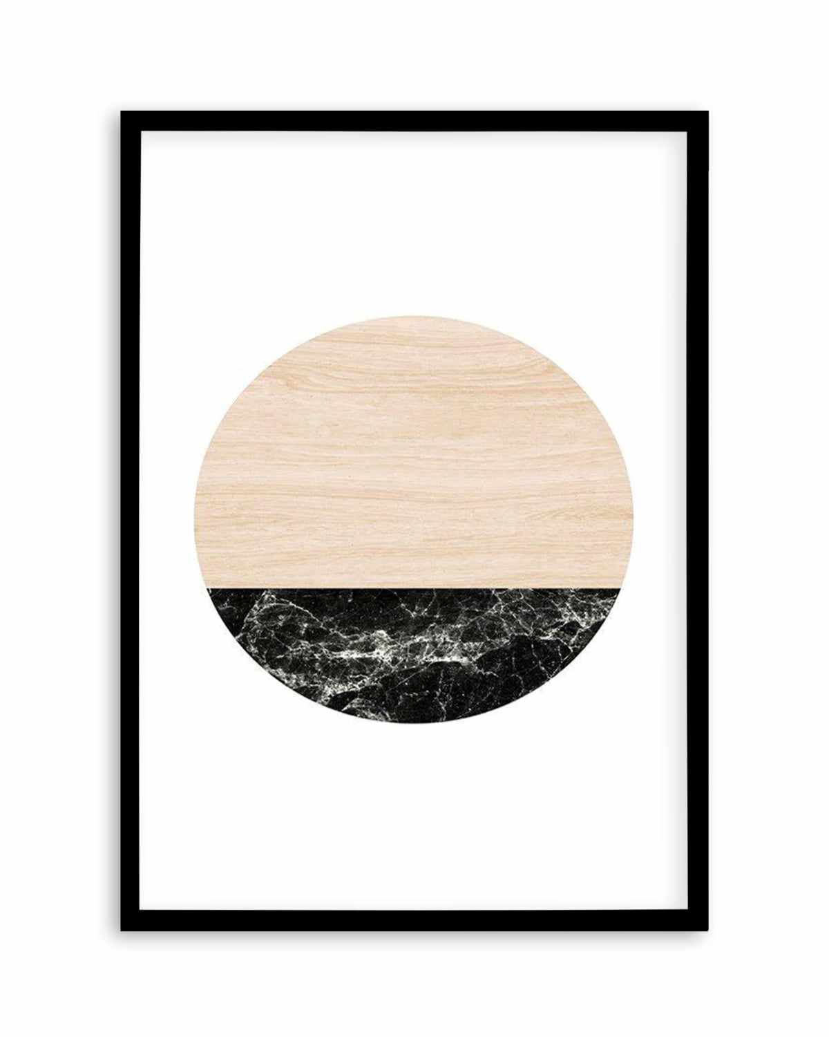 Wooden Marble Moon Art Print