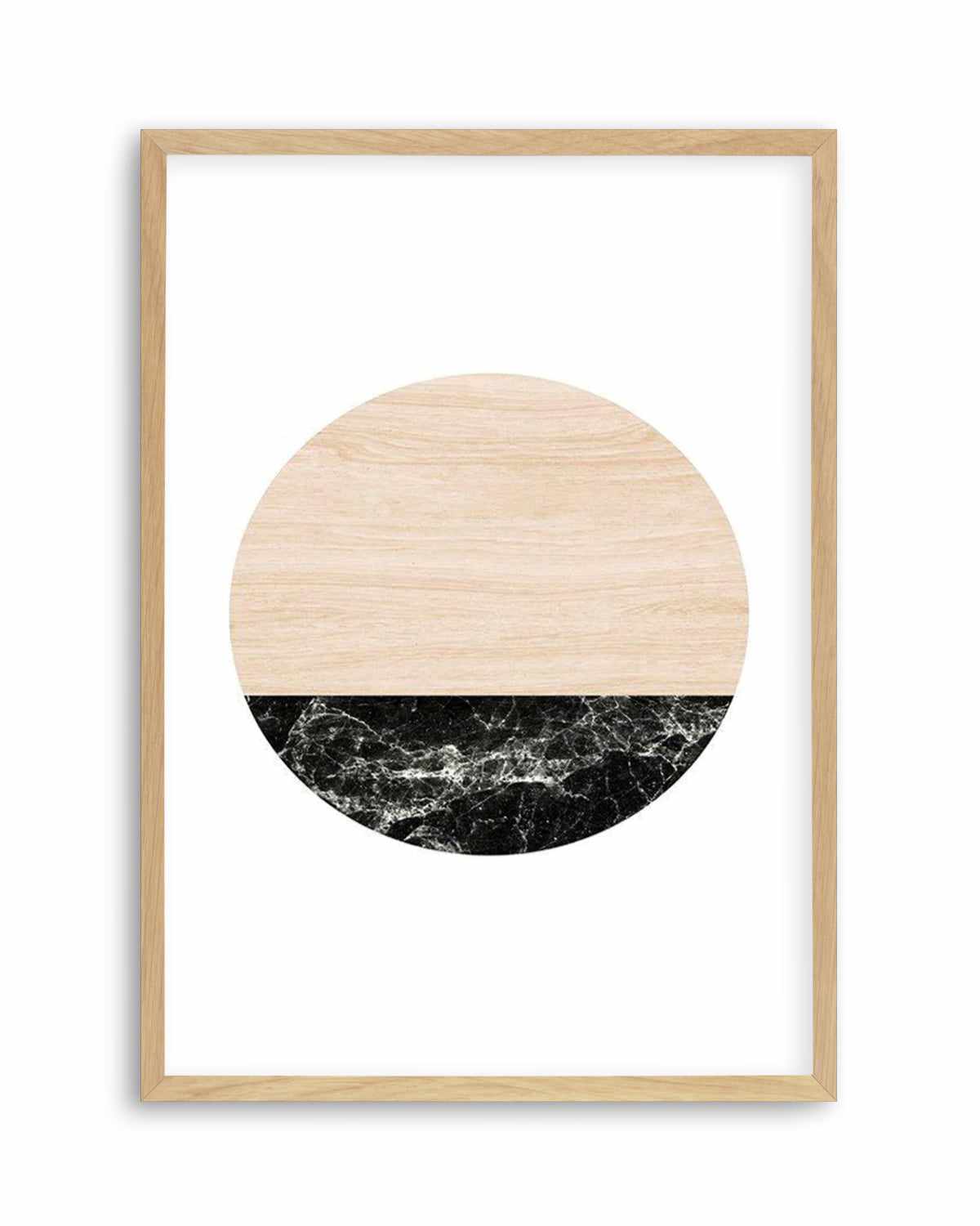 Wooden Marble Moon Art Print