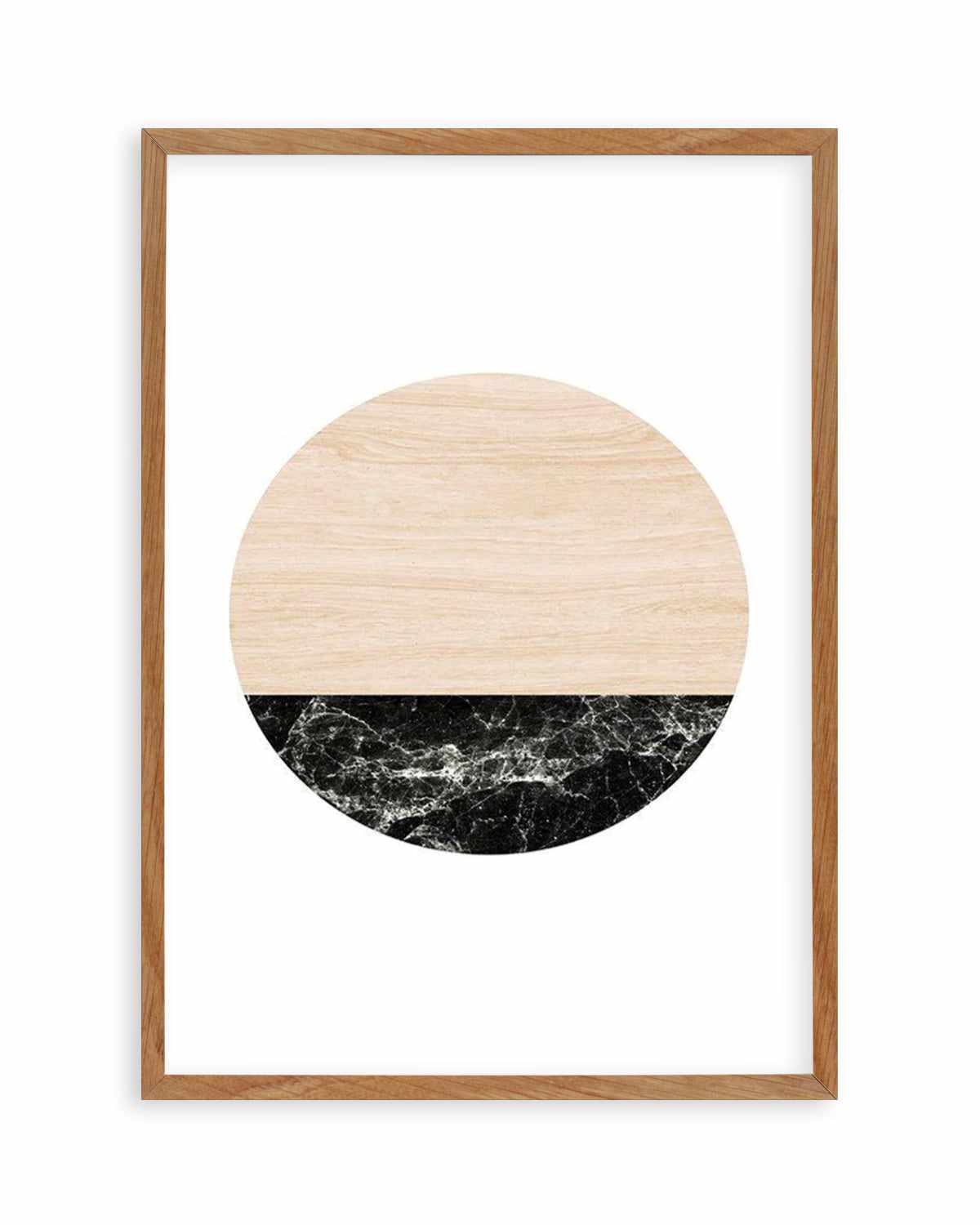 Wooden Marble Moon Art Print