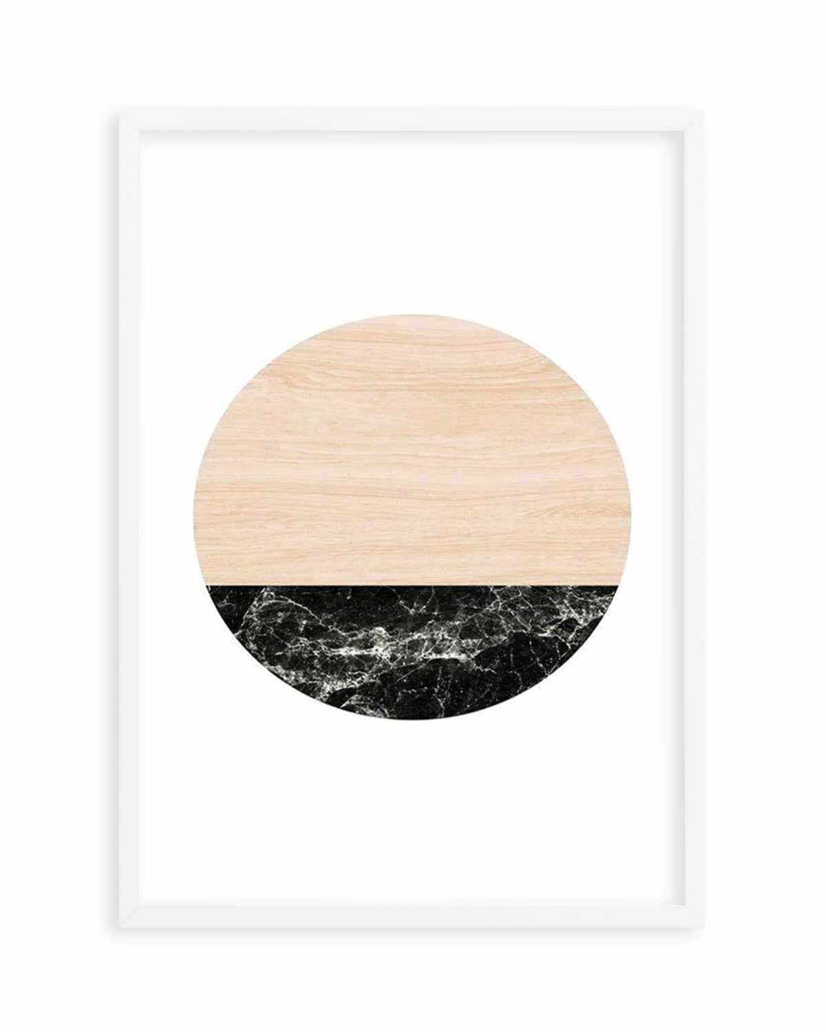 Wooden Marble Moon Art Print