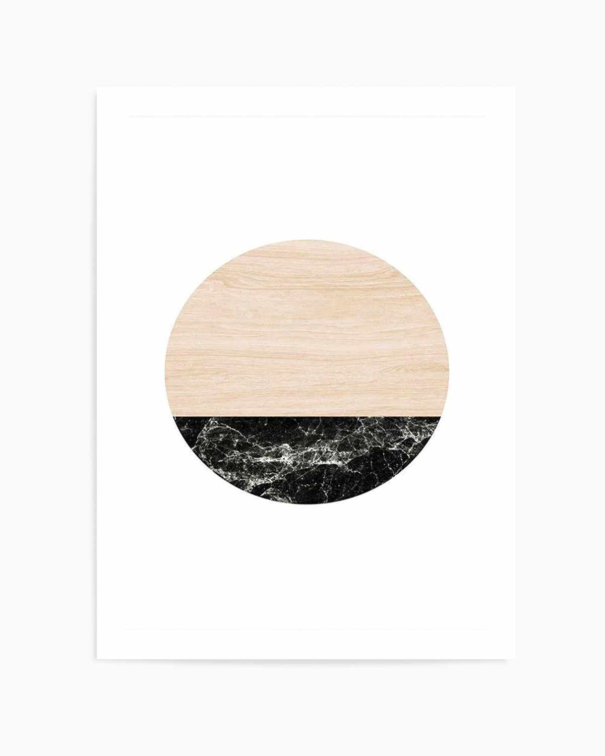 Wooden Marble Moon Art Print