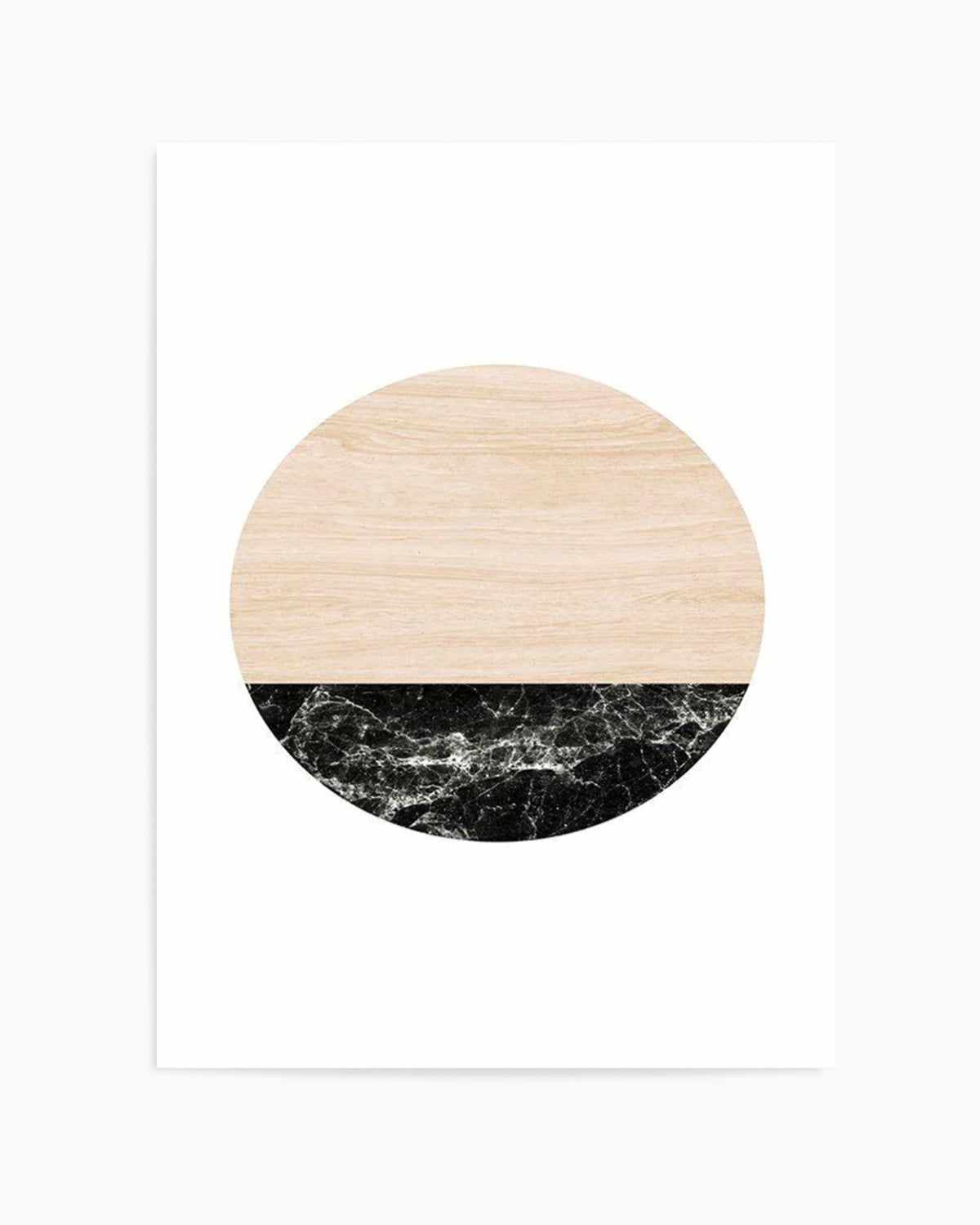 Wooden Marble Moon Art Print