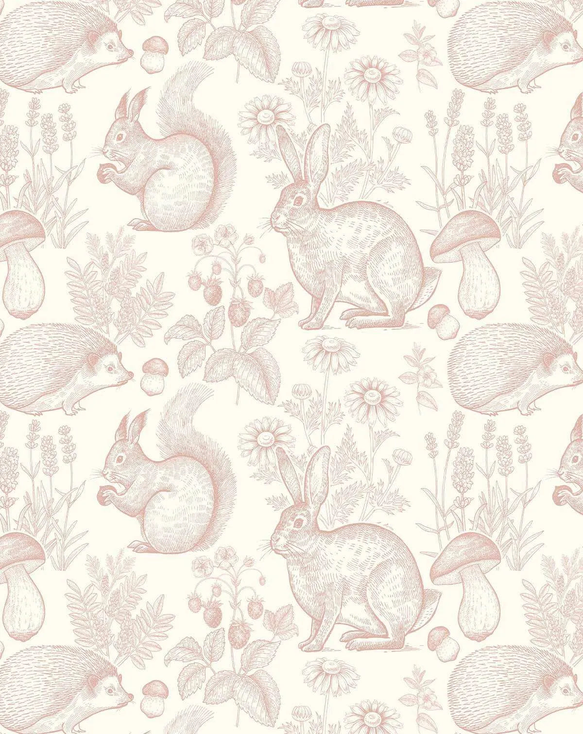 Woodland Folk Wallpaper - Pink-Wallpaper-Buy Kids Removable Wallpaper Online Our Custom Made Children√¢‚Ç¨‚Ñ¢s Wallpapers Are A Fun Way To Decorate And Enhance Boys Bedroom Decor And Girls Bedrooms They Are An Amazing Addition To Your Kids Bedroom Walls Our Collection of Kids Wallpaper Is Sure To Transform Your Kids Rooms Interior Style From Pink Wallpaper To Dinosaur Wallpaper Even Marble Wallpapers For Teen Boys Shop Peel And Stick Wallpaper Online Today With Olive et Oriel