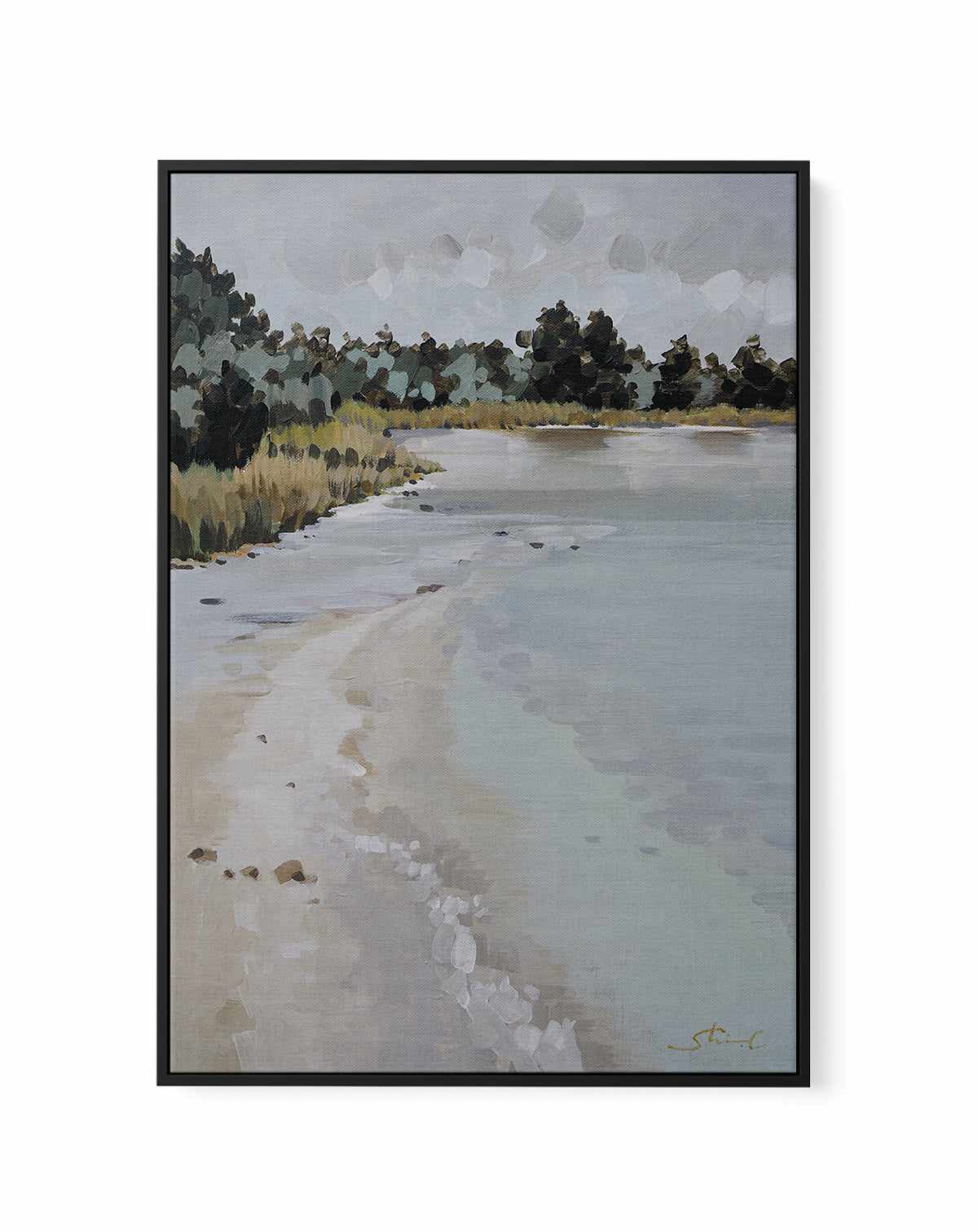 Woodland Frozen Lake By Shina Choi | Framed Canvas Art Print