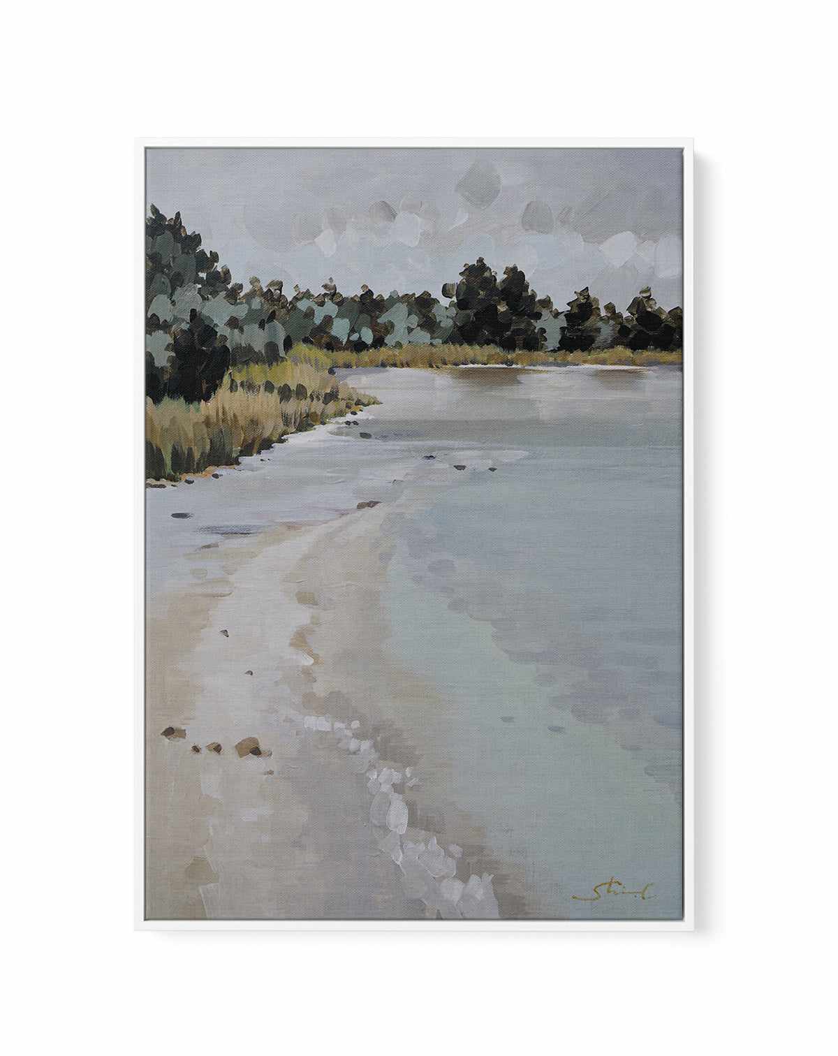 Woodland Frozen Lake By Shina Choi | Framed Canvas Art Print