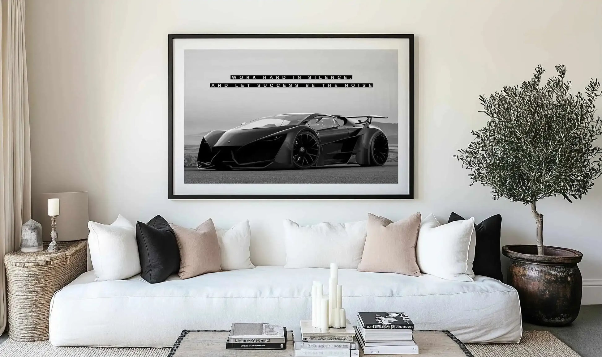 Work Hard In Silence, Let Success Be The Noise Art Print from Olive et Oriel where you can shop wallpaper and artworks online
