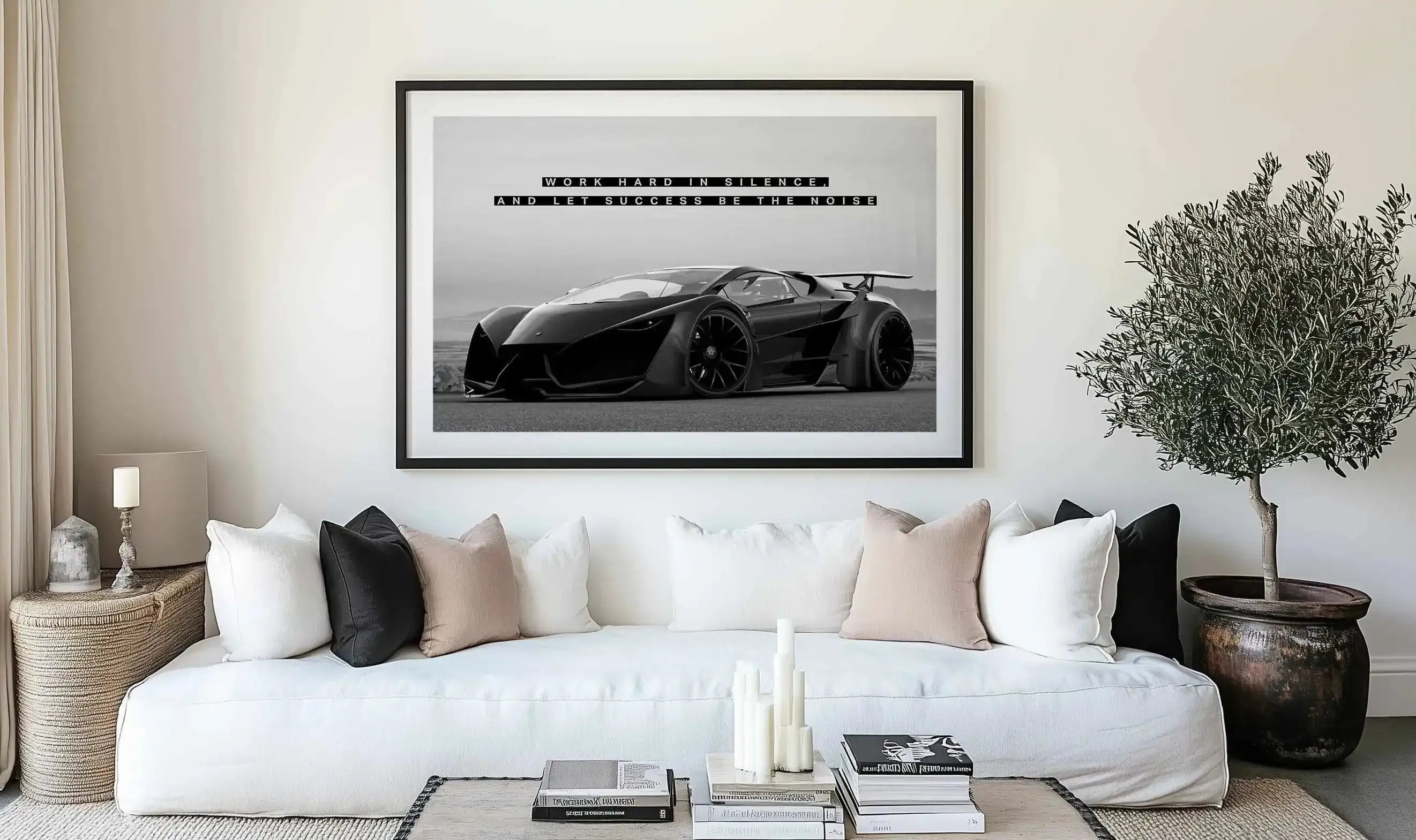 Work Hard In Silence, Let Success Be The Noise Art Print from Olive et Oriel where you can shop wallpaper and artworks online