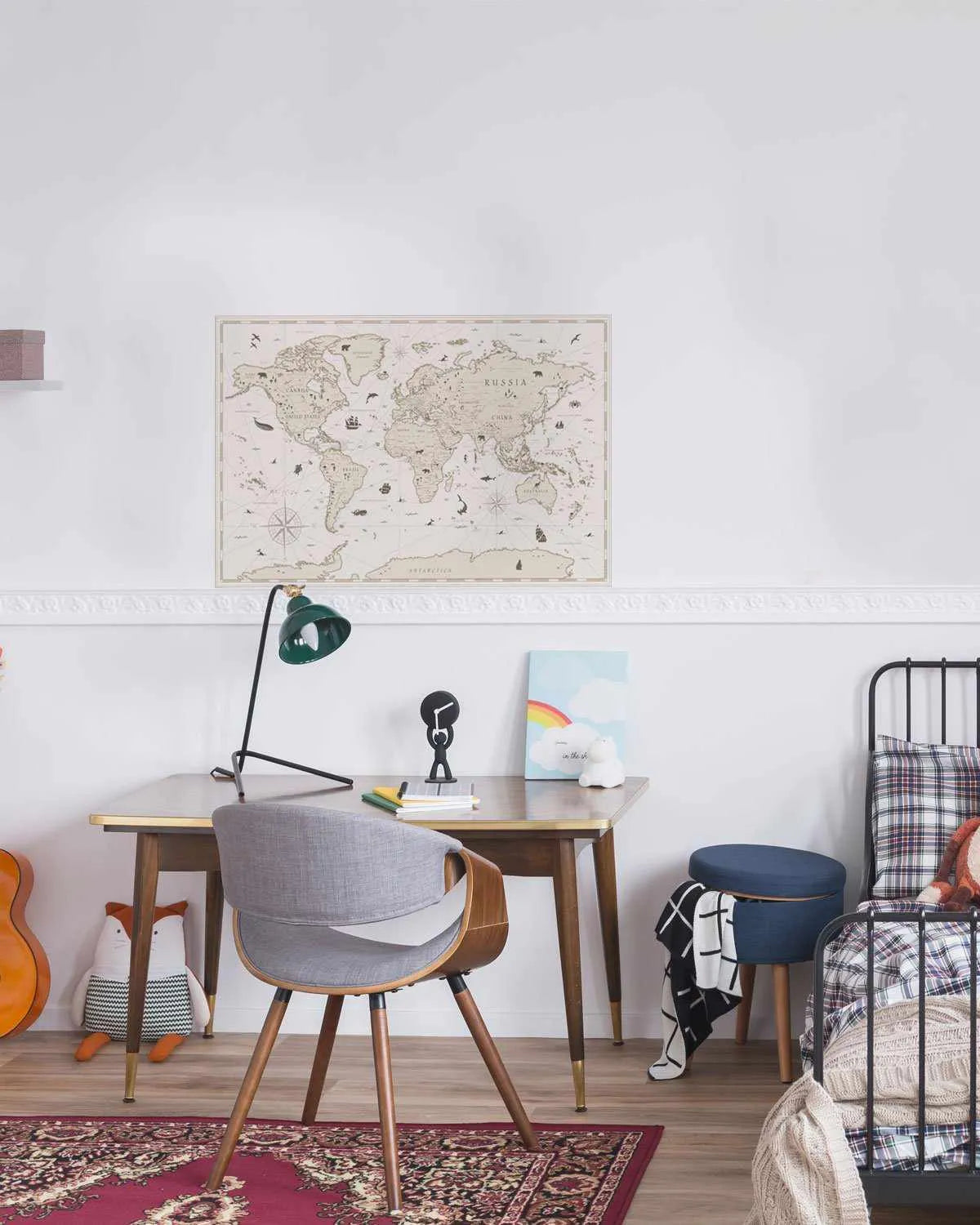 World Map II Peel & Stick Mini Mural-Wallpaper-Buy Kids Removable Wallpaper Online Our Custom Made Children√¢‚Ç¨‚Ñ¢s Wallpapers Are A Fun Way To Decorate And Enhance Boys Bedroom Decor And Girls Bedrooms They Are An Amazing Addition To Your Kids Bedroom Walls Our Collection of Kids Wallpaper Is Sure To Transform Your Kids Rooms Interior Style From Pink Wallpaper To Dinosaur Wallpaper Even Marble Wallpapers For Teen Boys Shop Peel And Stick Wallpaper Online Today With Olive et Oriel