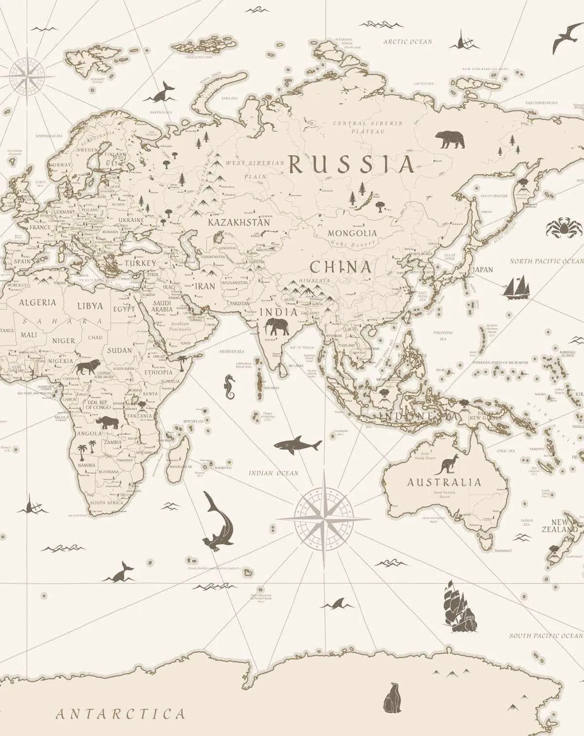 World Map II Wallpaper Mural-Wallpaper-Buy Kids Removable Wallpaper Online Our Custom Made Children√¢‚Ç¨‚Ñ¢s Wallpapers Are A Fun Way To Decorate And Enhance Boys Bedroom Decor And Girls Bedrooms They Are An Amazing Addition To Your Kids Bedroom Walls Our Collection of Kids Wallpaper Is Sure To Transform Your Kids Rooms Interior Style From Pink Wallpaper To Dinosaur Wallpaper Even Marble Wallpapers For Teen Boys Shop Peel And Stick Wallpaper Online Today With Olive et Oriel