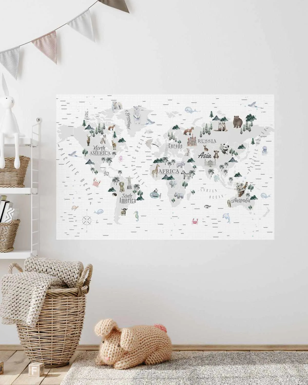 World Map - Wilderness Peel & Stick Mini Mural-Wallpaper-Buy Kids Removable Wallpaper Online Our Custom Made Children√¢‚Ç¨‚Ñ¢s Wallpapers Are A Fun Way To Decorate And Enhance Boys Bedroom Decor And Girls Bedrooms They Are An Amazing Addition To Your Kids Bedroom Walls Our Collection of Kids Wallpaper Is Sure To Transform Your Kids Rooms Interior Style From Pink Wallpaper To Dinosaur Wallpaper Even Marble Wallpapers For Teen Boys Shop Peel And Stick Wallpaper Online Today With Olive et Oriel