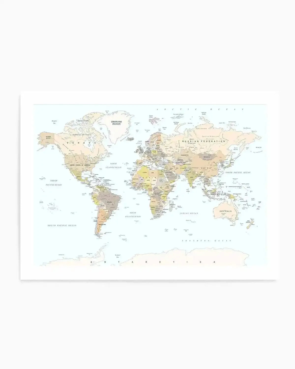 World Map | Classic Art Print from Olive et Oriel where you can shop wallpaper and artworks online