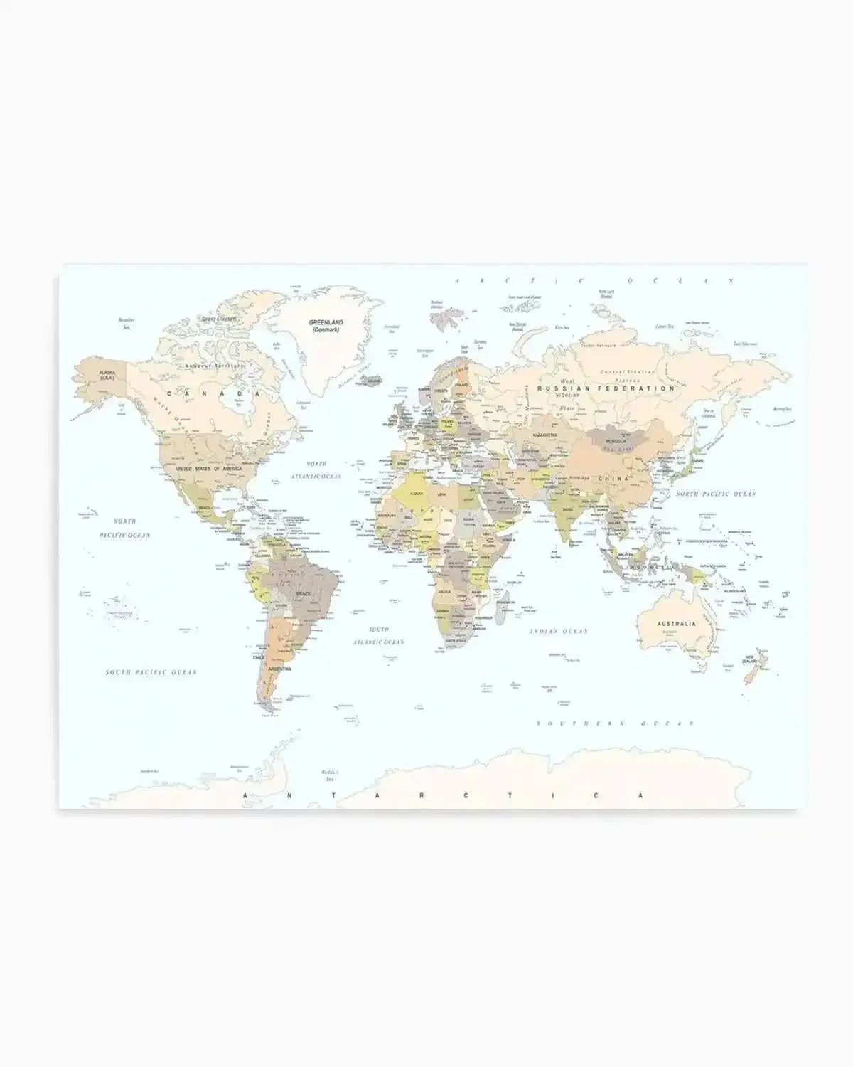 World Map | Classic Art Print from Olive et Oriel where you can shop wallpaper and artworks online