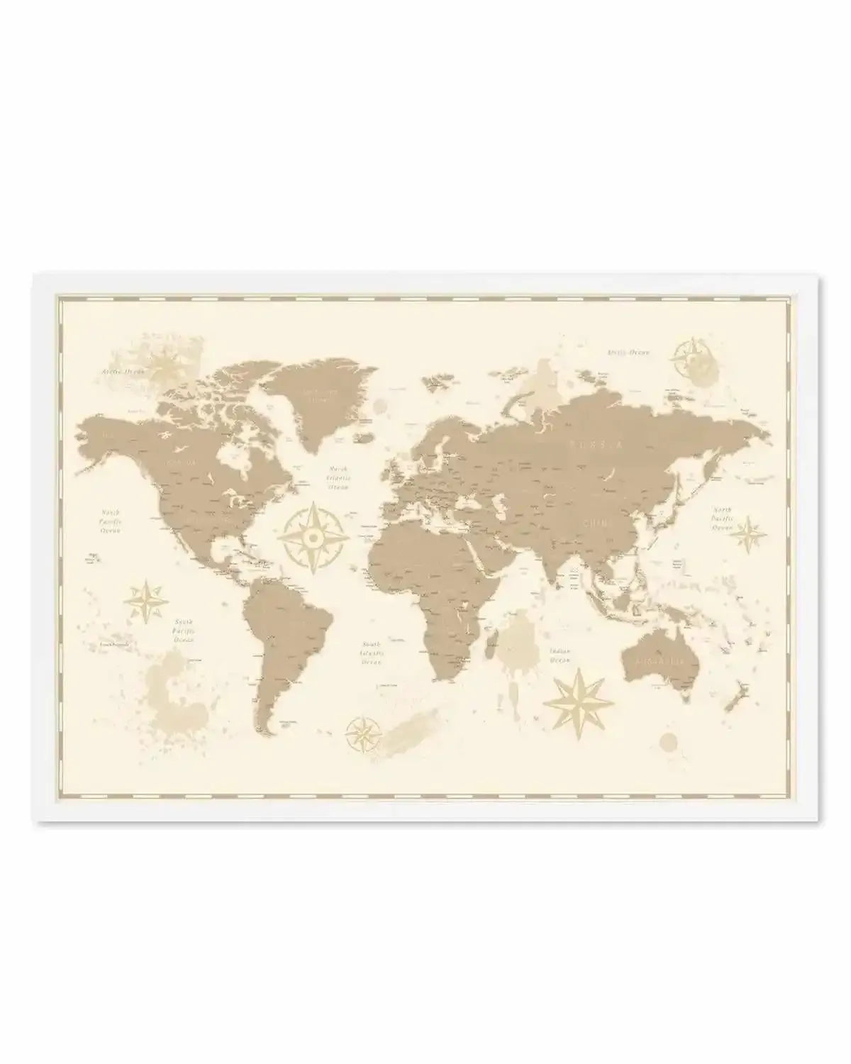 World Map | Vintage I Art Print from Olive et Oriel where you can shop wallpaper and artworks online