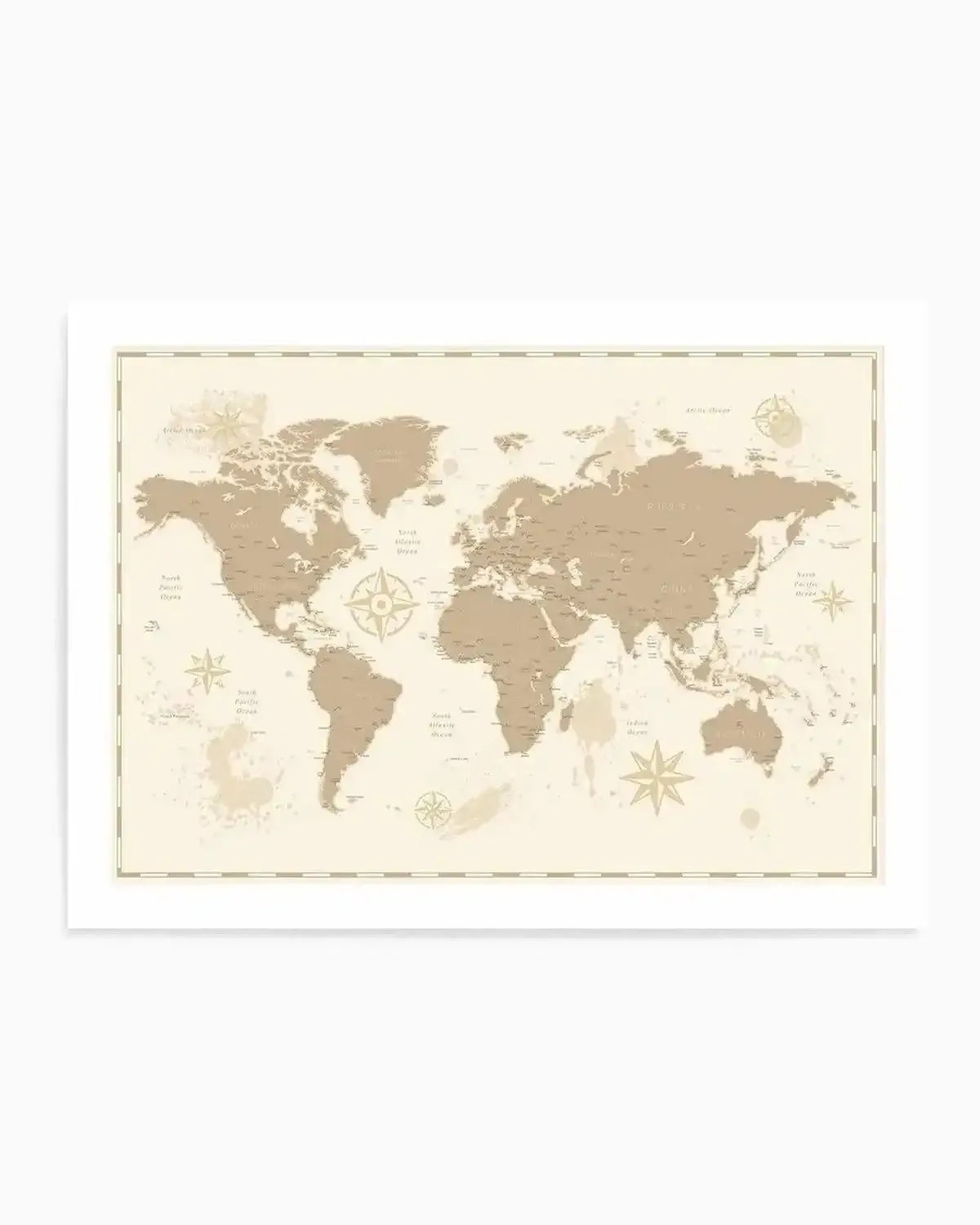 World Map | Vintage I Art Print from Olive et Oriel where you can shop wallpaper and artworks online
