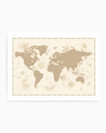 World Map | Vintage I Art Print