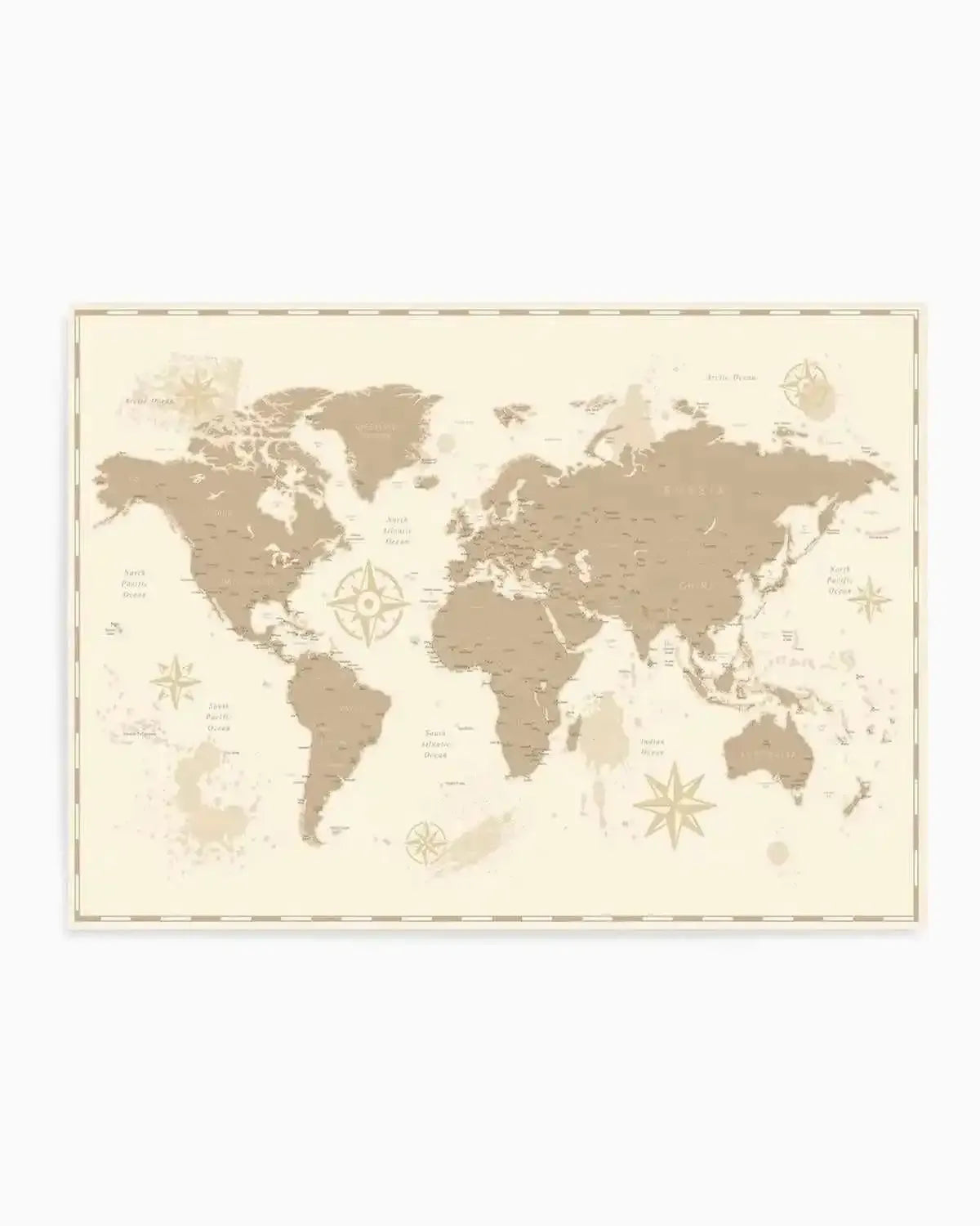 World Map | Vintage I Art Print from Olive et Oriel where you can shop wallpaper and artworks online
