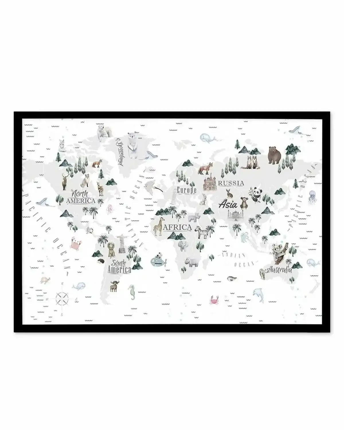 World Map | Wilderness Art Print from Olive et Oriel where you can shop wallpaper and artworks online