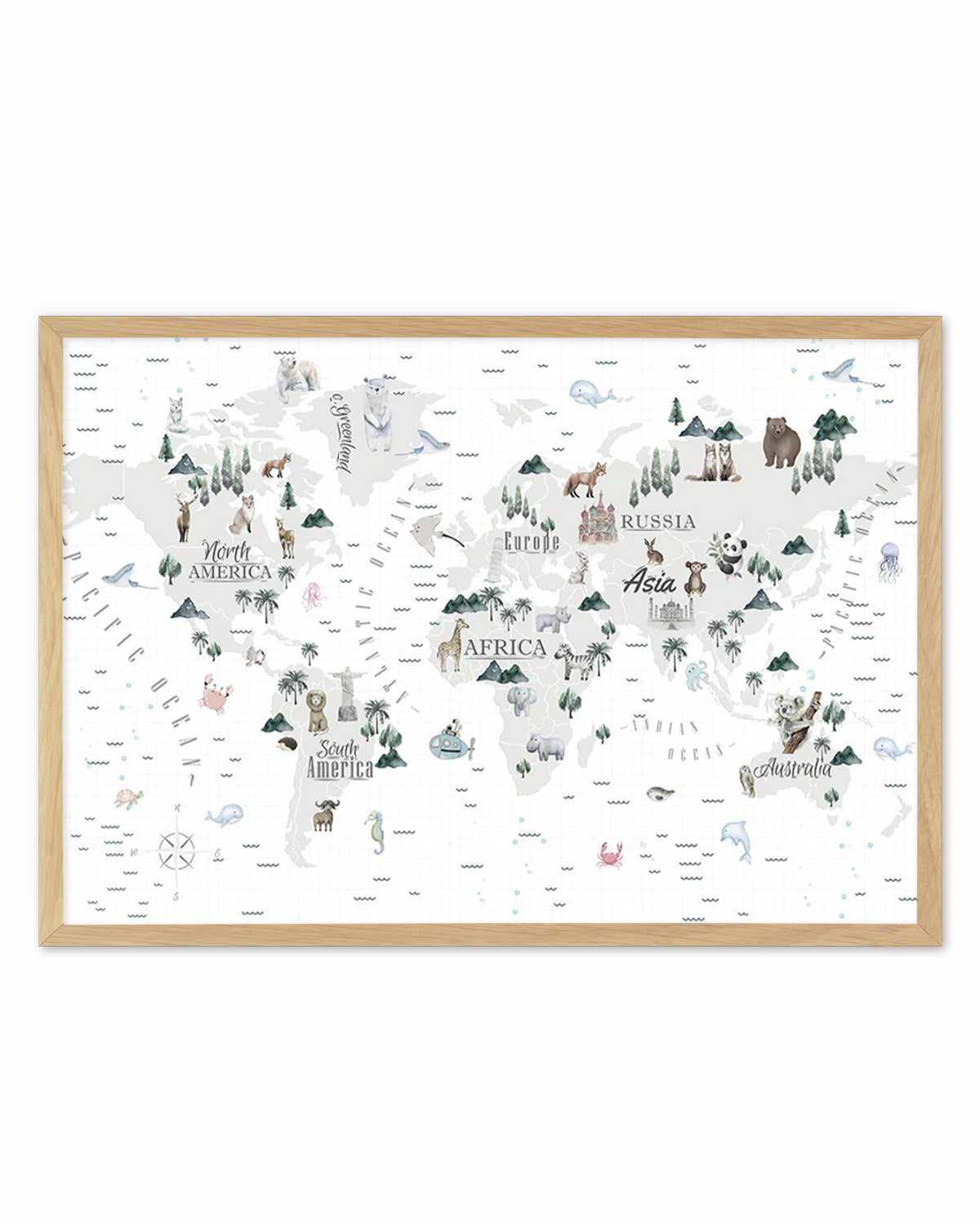 World Map | Wilderness Art Print