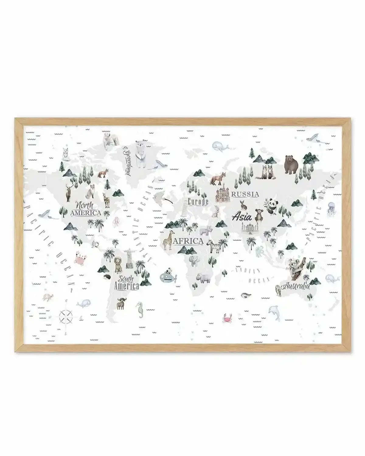 World Map | Wilderness Art Print from Olive et Oriel where you can shop wallpaper and artworks online