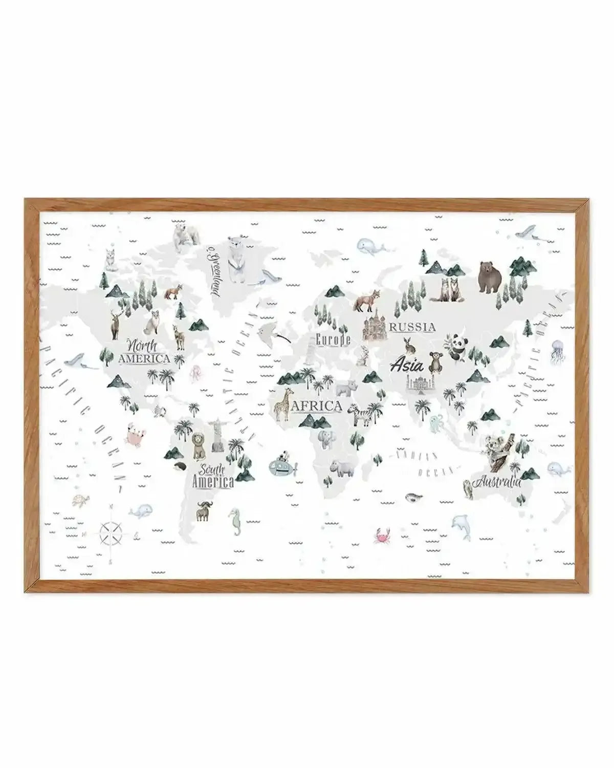 World Map | Wilderness Art Print from Olive et Oriel where you can shop wallpaper and artworks online