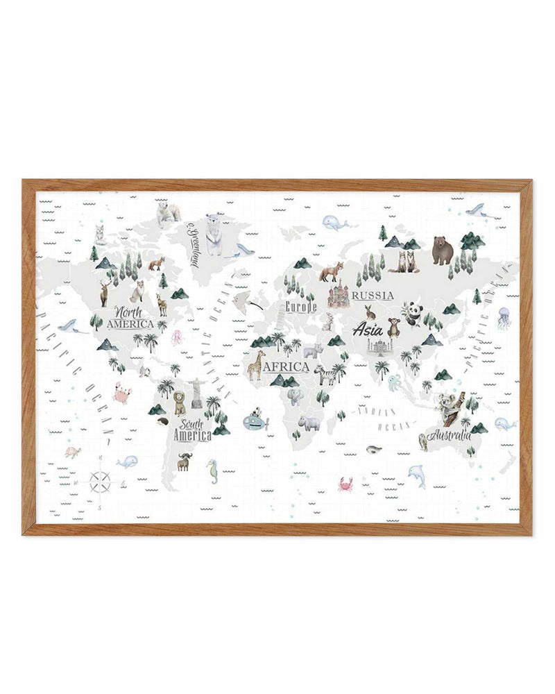 World Map | Wilderness Art Print