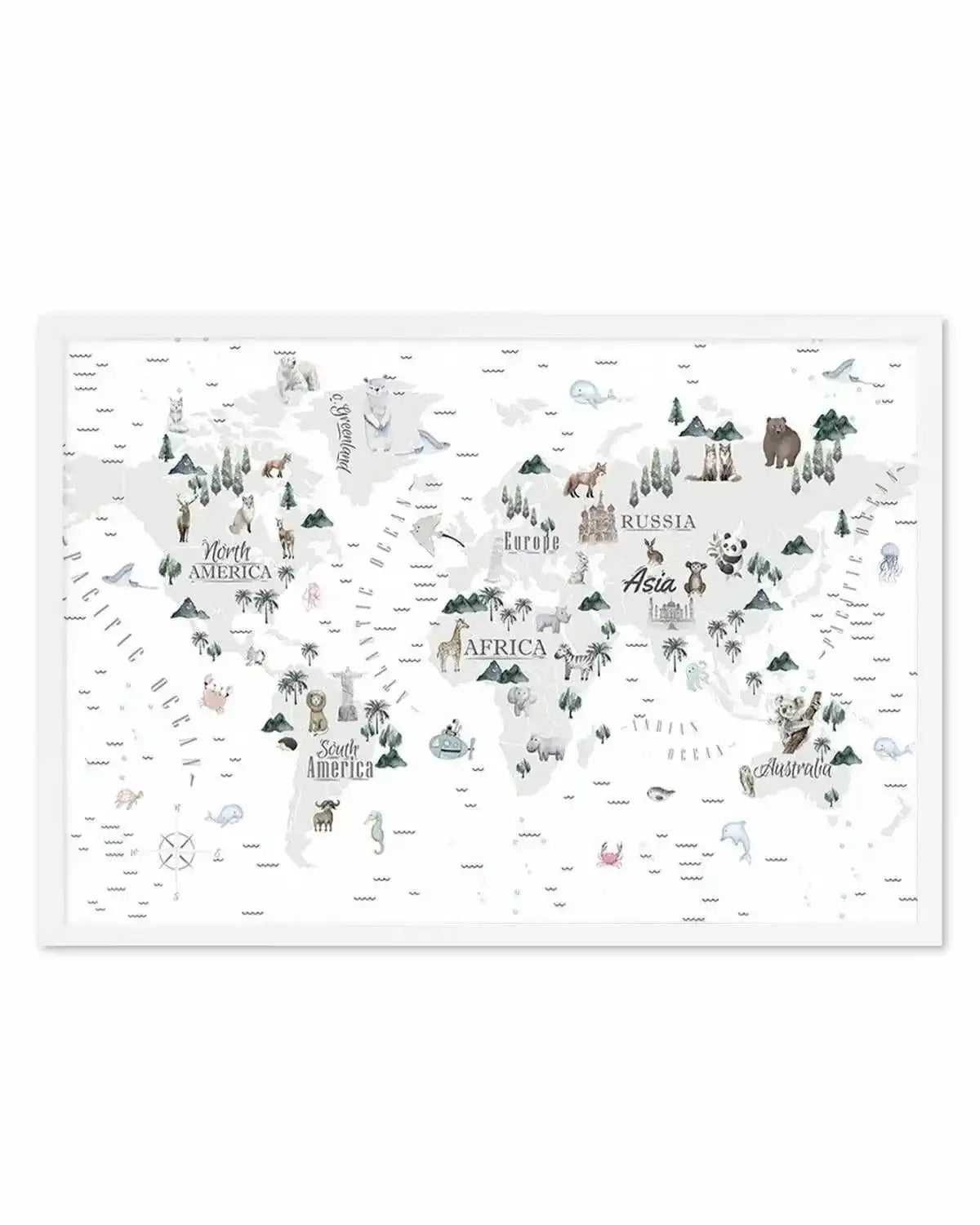 World Map | Wilderness Art Print from Olive et Oriel where you can shop wallpaper and artworks online