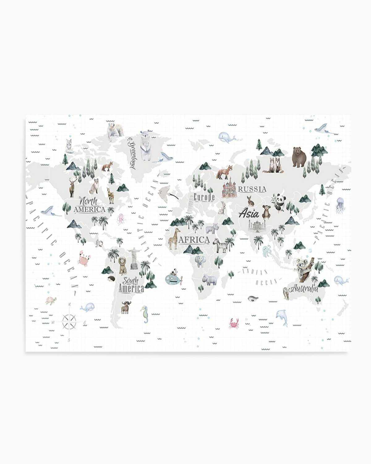 World Map | Wilderness Art Print