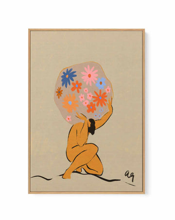 World on her Shoulders by Arty Guava | Framed Canvas Art Print from Olive et Oriel where you can shop wallpaper and artworks online