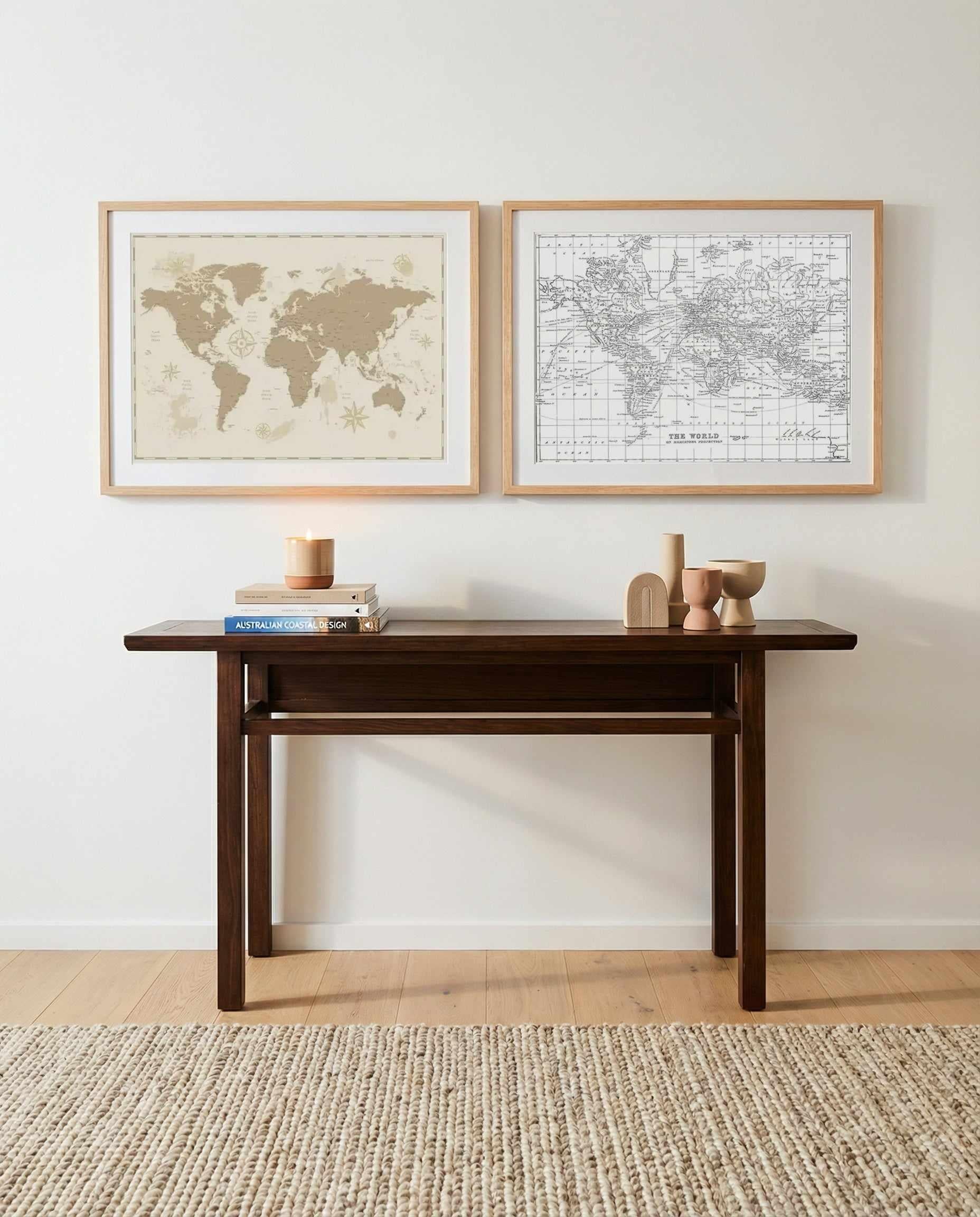 World Map Vintage I & II Art Print Set of 2 | Matching Wall Art from Olive et Oriel where you can shop wallpaper and artworks online