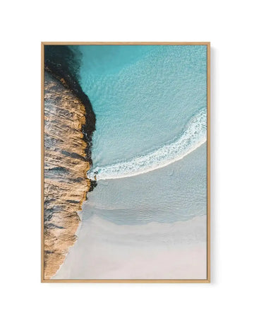 Wylie Bay Curves Esperance | Aerial Photo Wall Framed Canvas Art Print aqua coastal art print