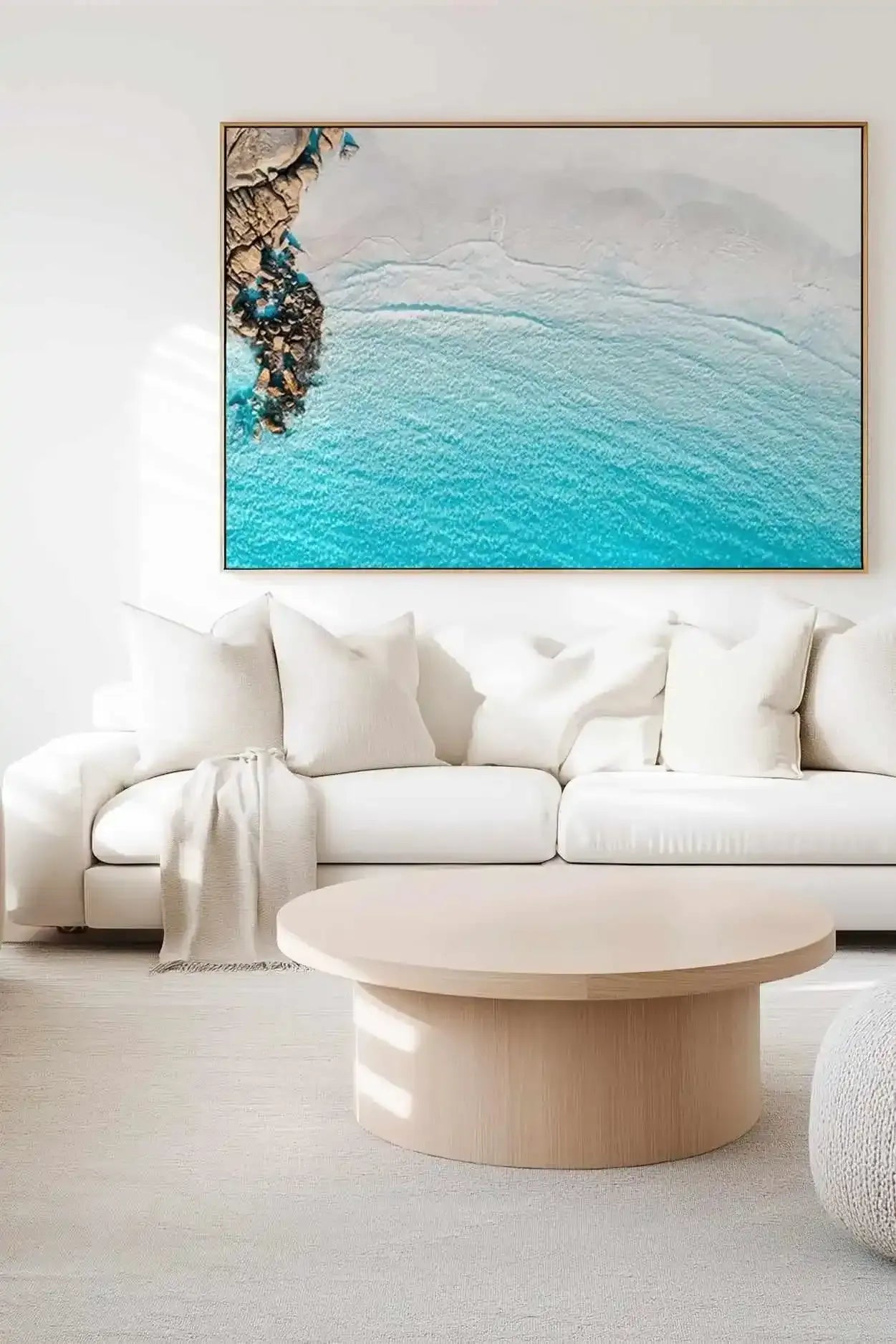 Wylie Bay LS | Aerial Photo Wall Framed Canvas Art Print from Olive et Oriel where you can shop wallpaper and artworks online