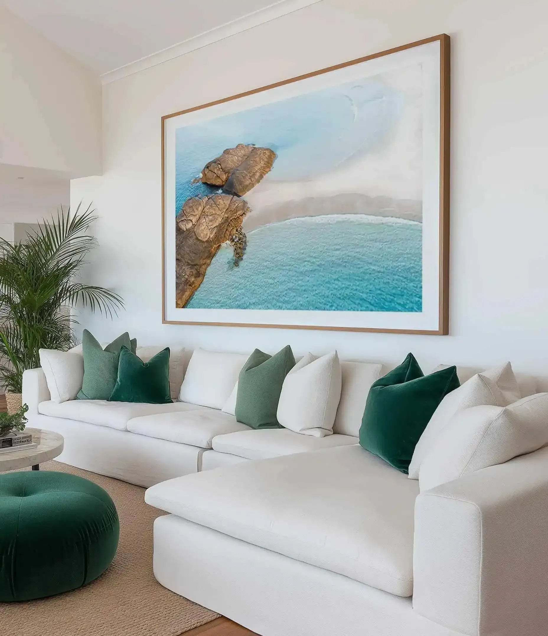 Wylie Bay Rocks | Aerial Photo Wall Art Print from Olive et Oriel where you can shop wallpaper and artworks online