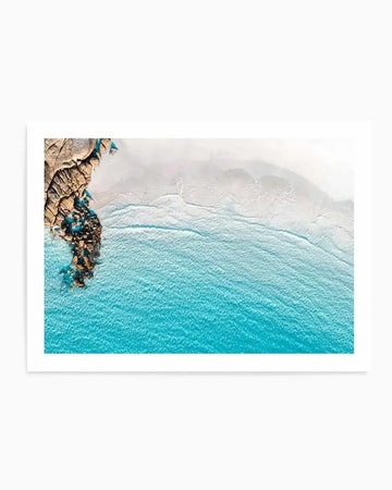 Wylie Bay LS | Aerial Photo Wall Art Print aqua blue coastal art print