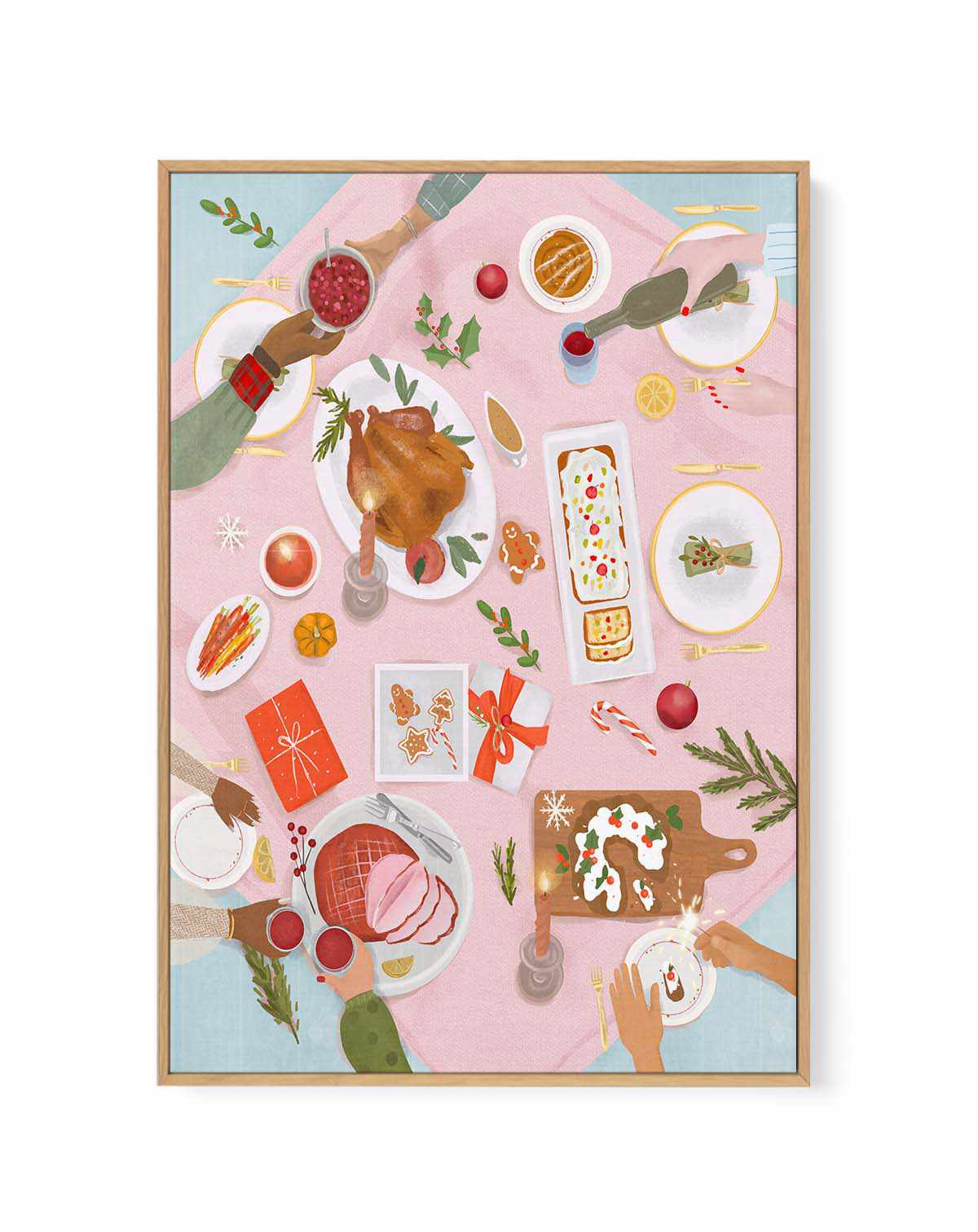 Xmas Brunch By Petra Lizde | Framed Canvas Art Print