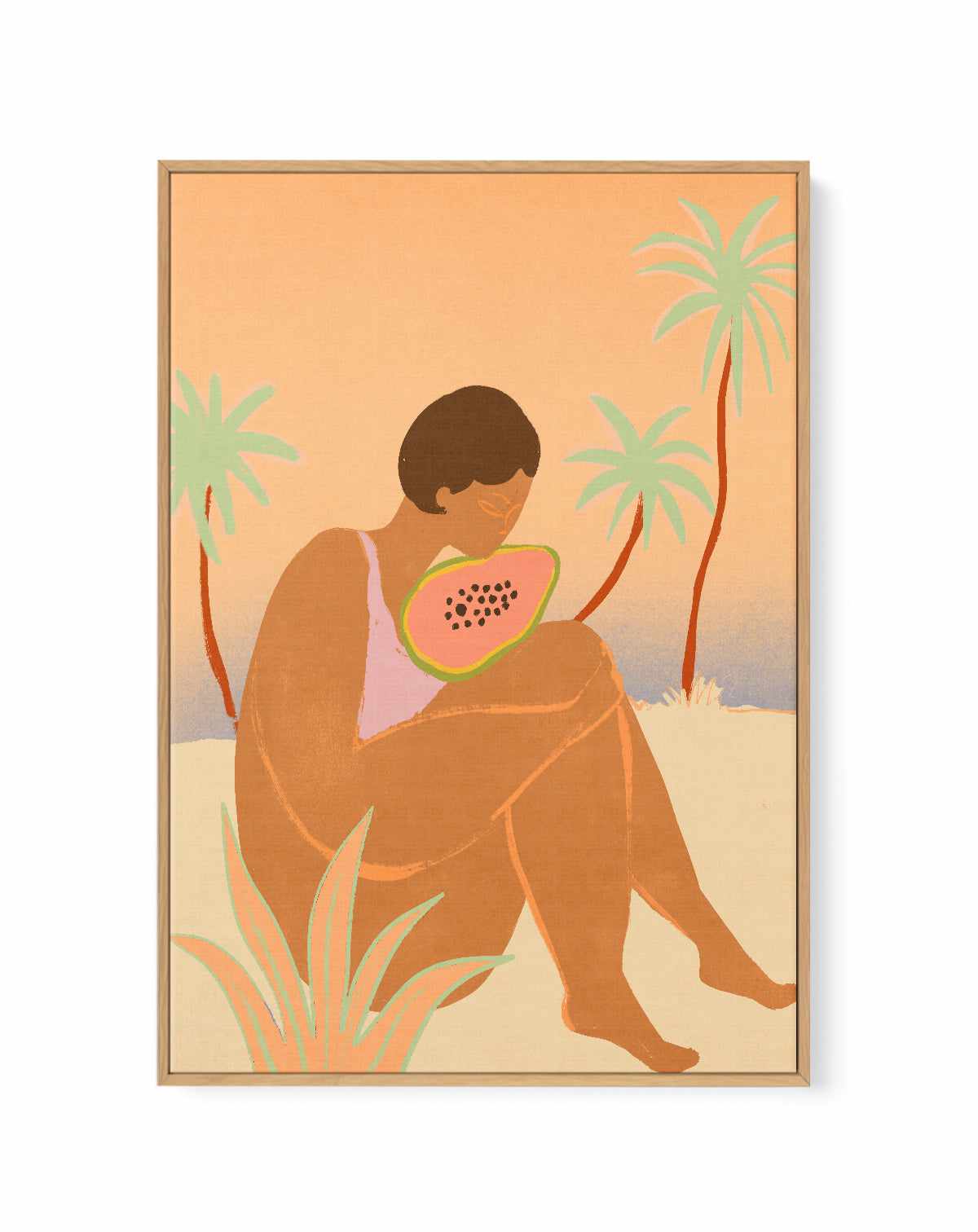 Ya Ya Papaya by Arty Guava | Framed Canvas Art Print