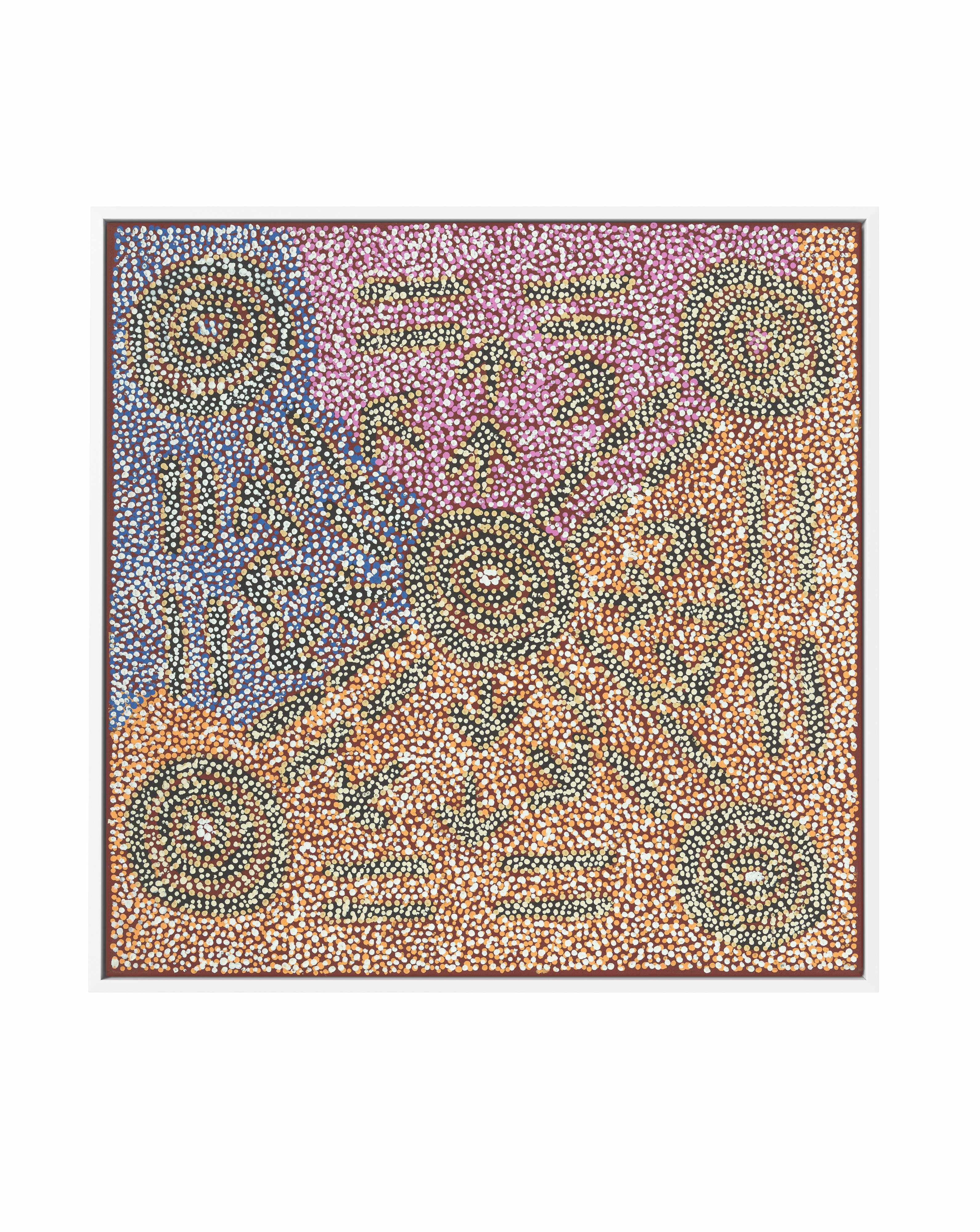 Yankirri Jukurrpa  - Ngarlikirlangu by Margaret Nangala Gallagher | Framed Canvas Art Print